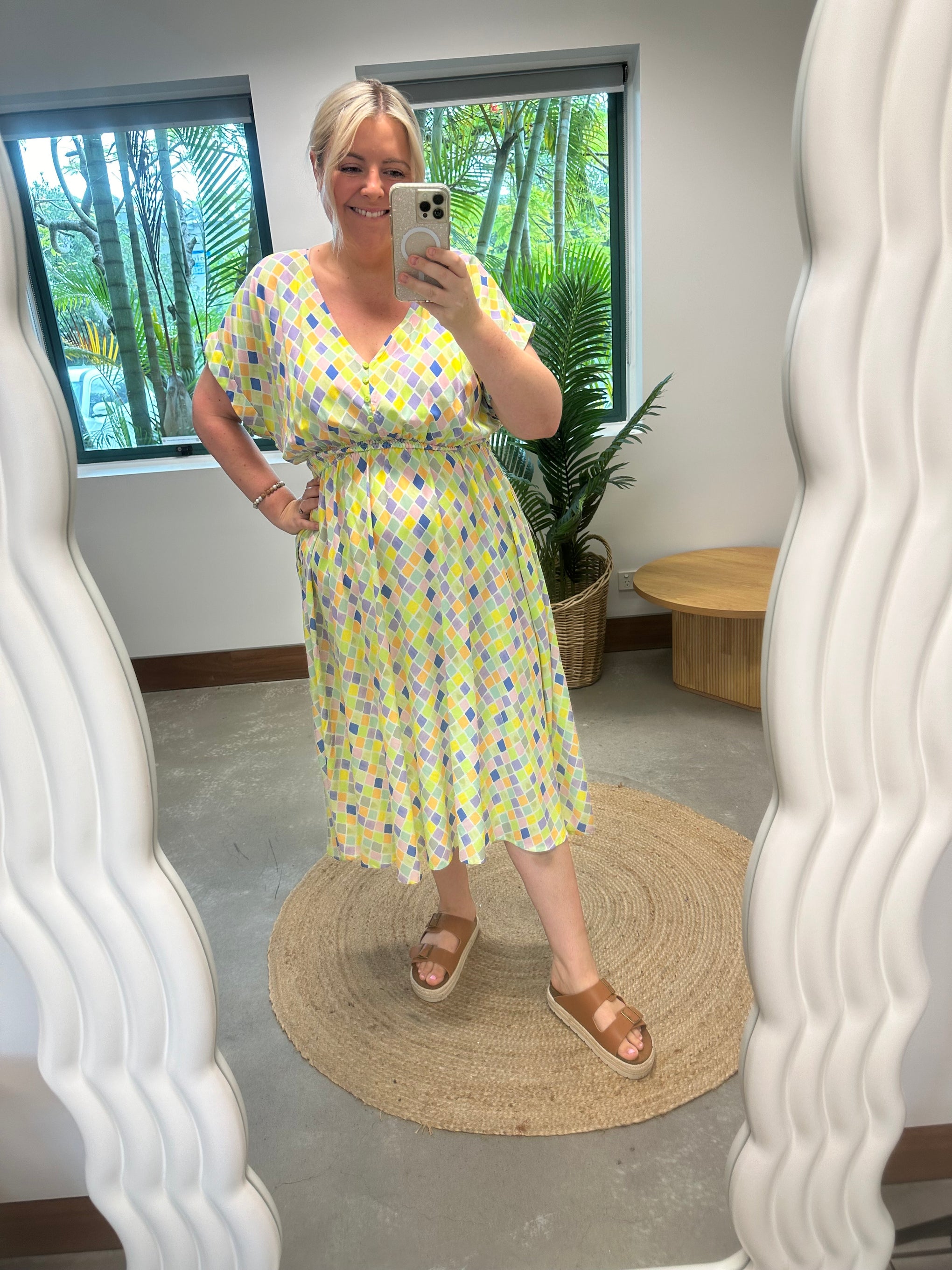 Millie Midi Dress in Diced