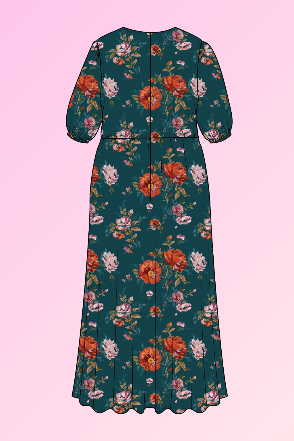 Lucinda Maxi Dress in Ruby Garden