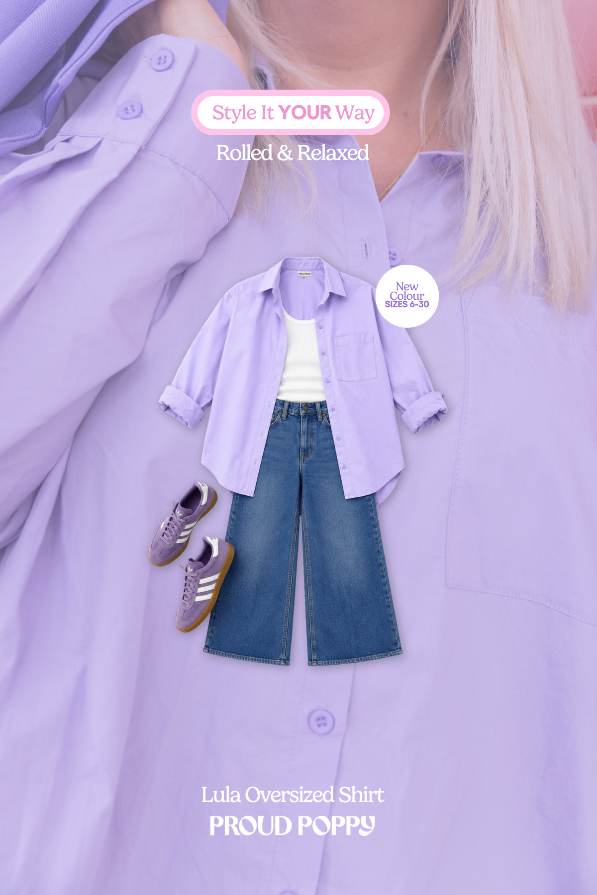 Lula Oversized Shirt in Lilac