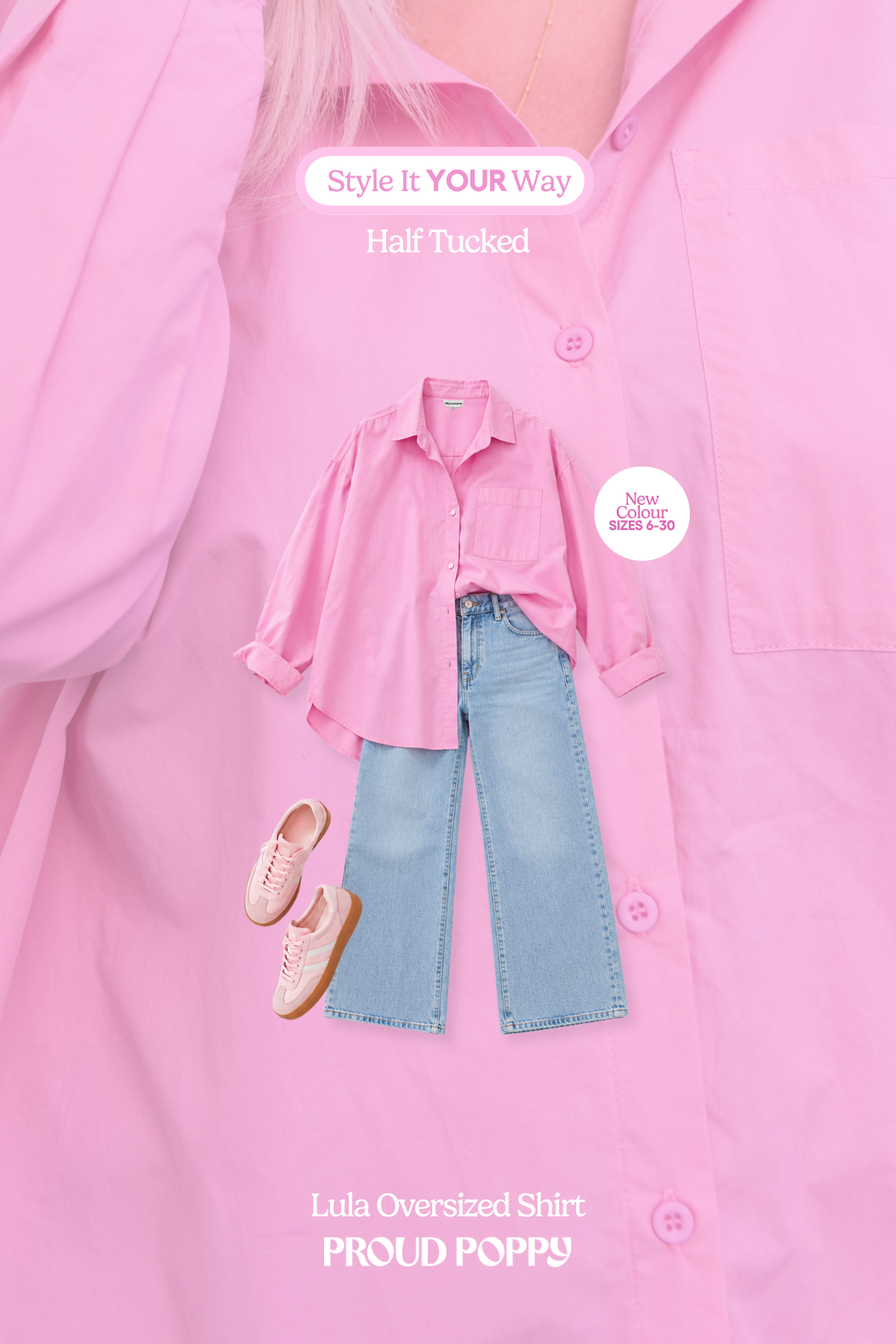 Lula Oversized Shirt in Barbie Pink