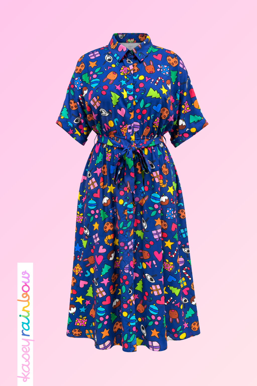 Maddy Midi Dress in Kasey Christmas by Kasey Rainbow