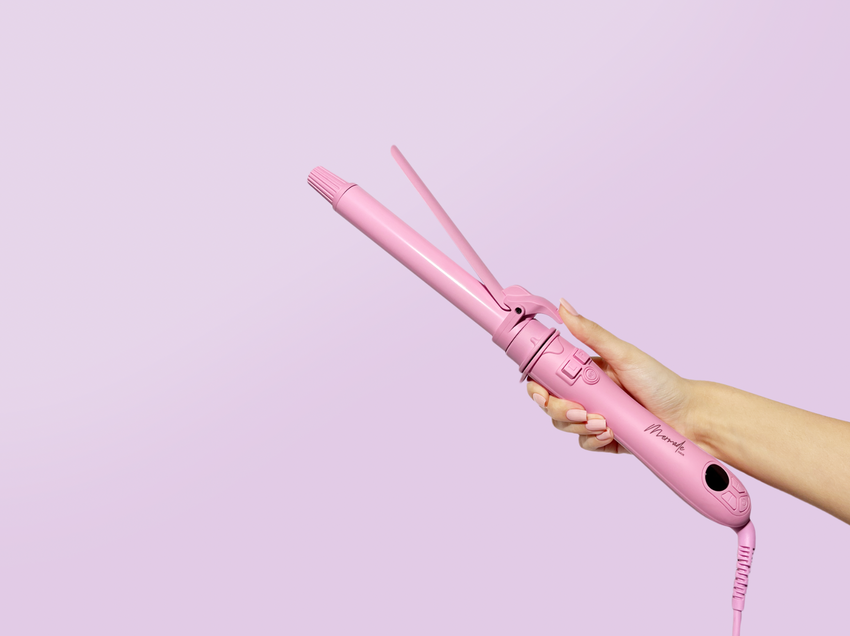 Mermade Hair Spin Curling Wand 25mm Pink