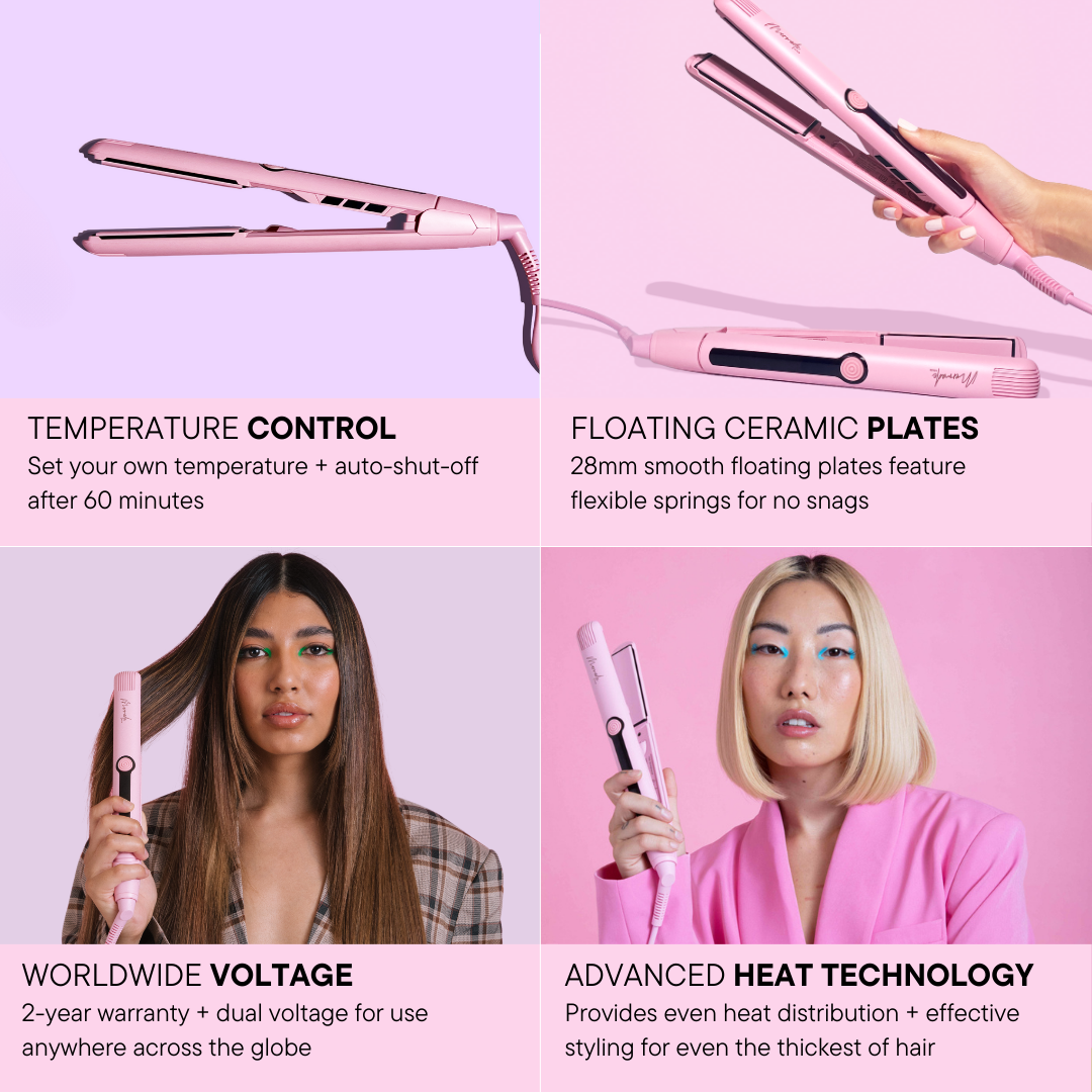 Mermade Hair Straightener 28mm Pink