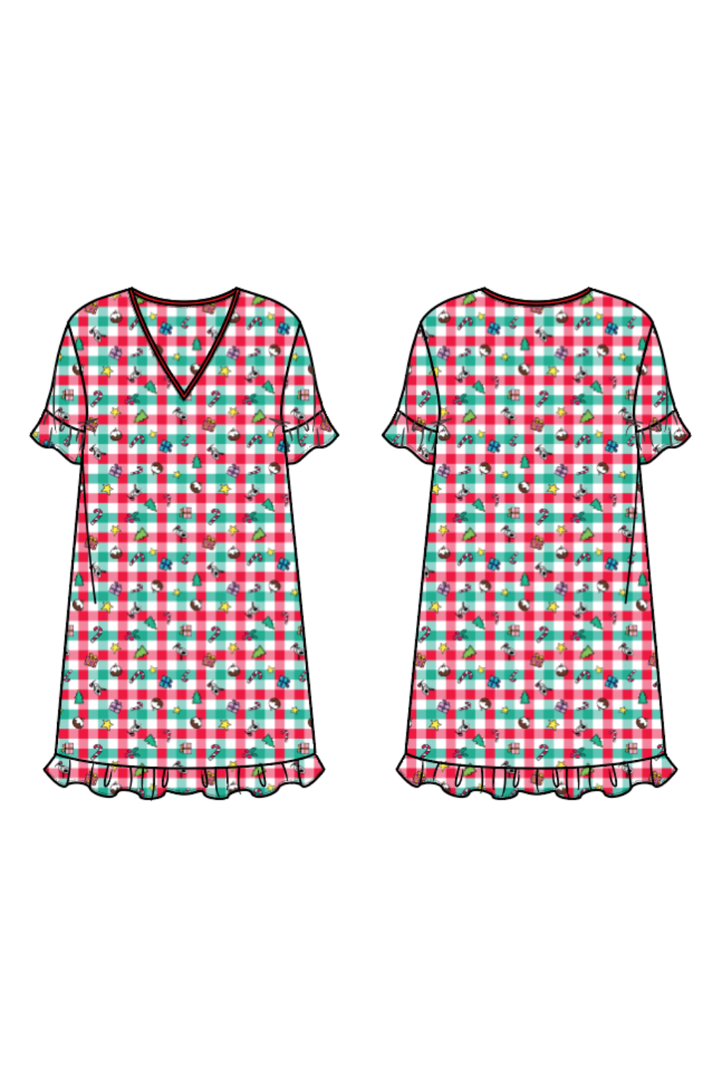 Noel Nightie in Christmas Picnic by Kasey Rainbow