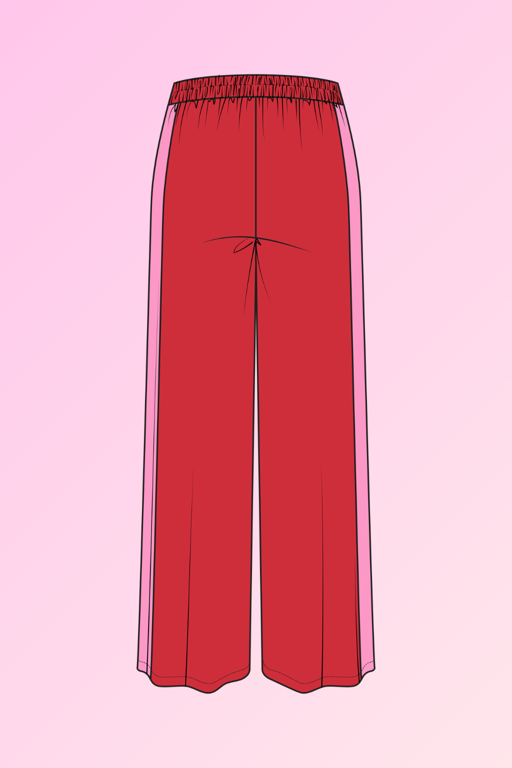 Noah Cropped Panel Pant in Red/Pink