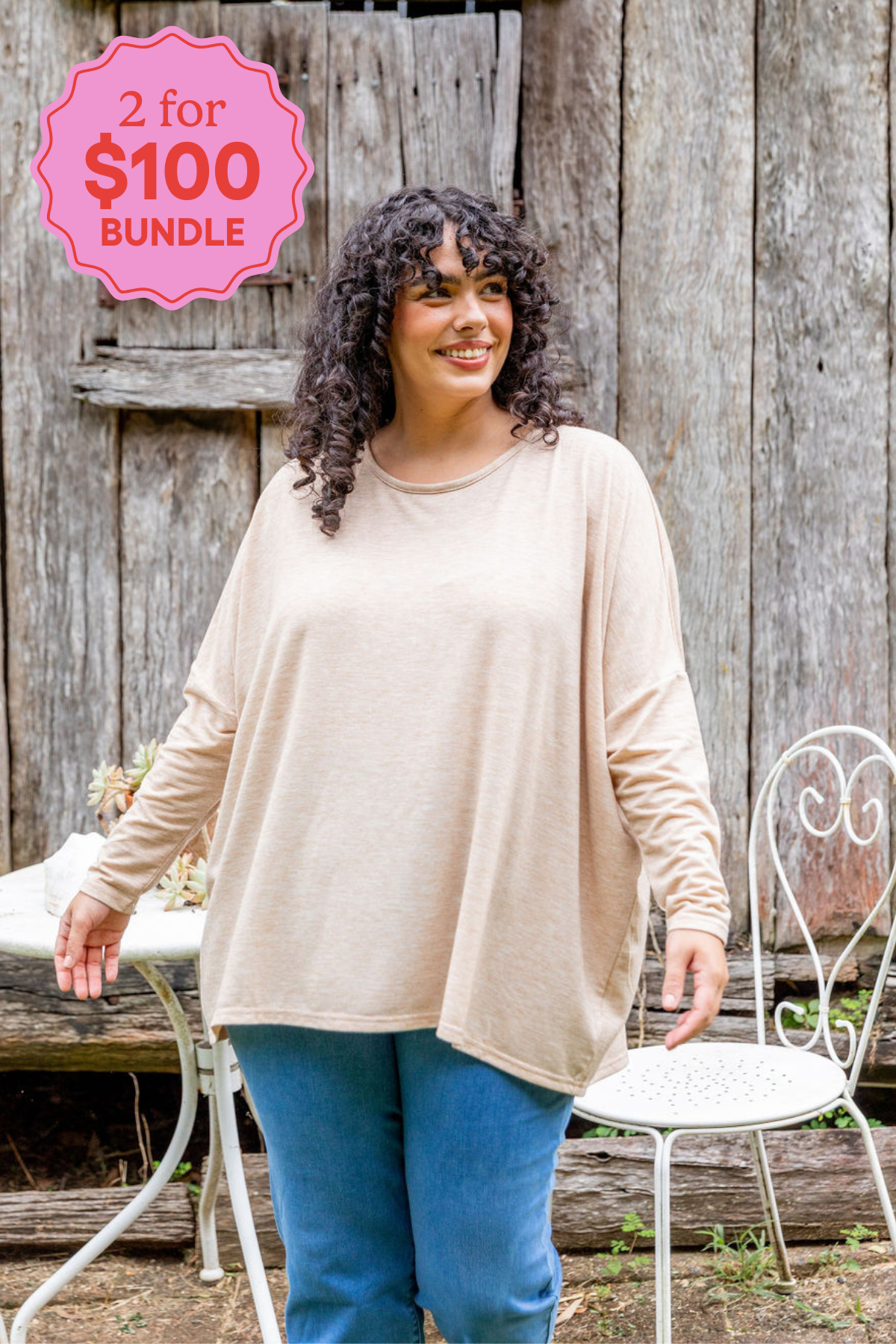 Harlow Knit Top in Oat Marl