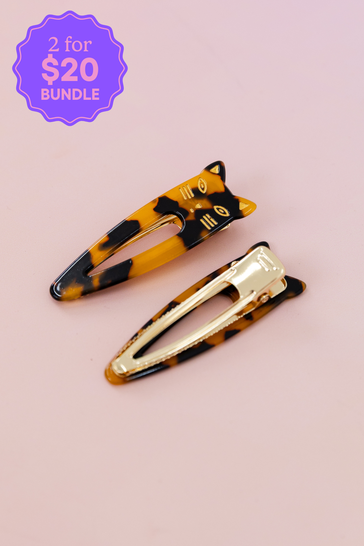 Cat Hair Clips in Tortoise Shell