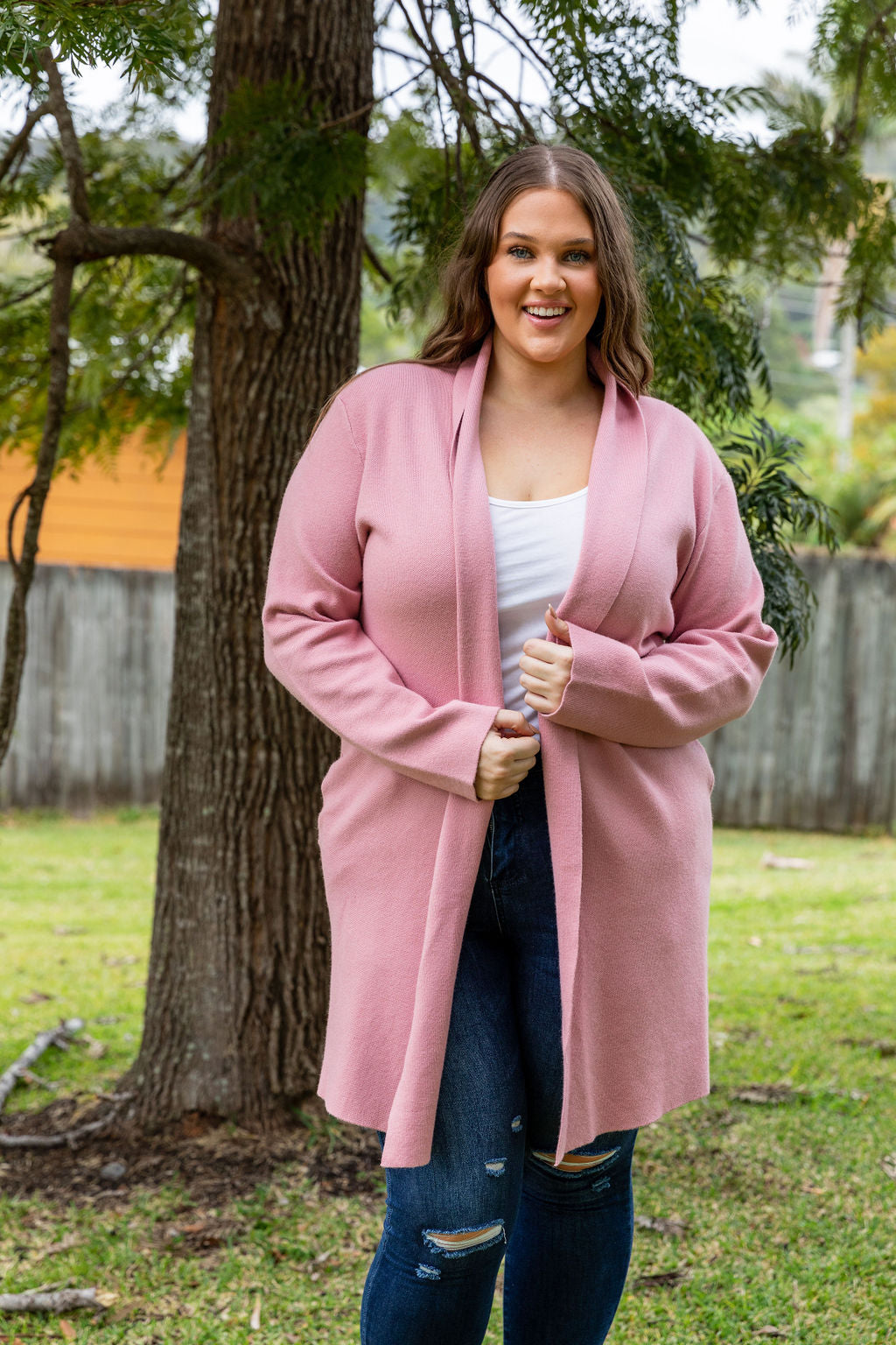 Amanda Coatigan in Dusty Pink