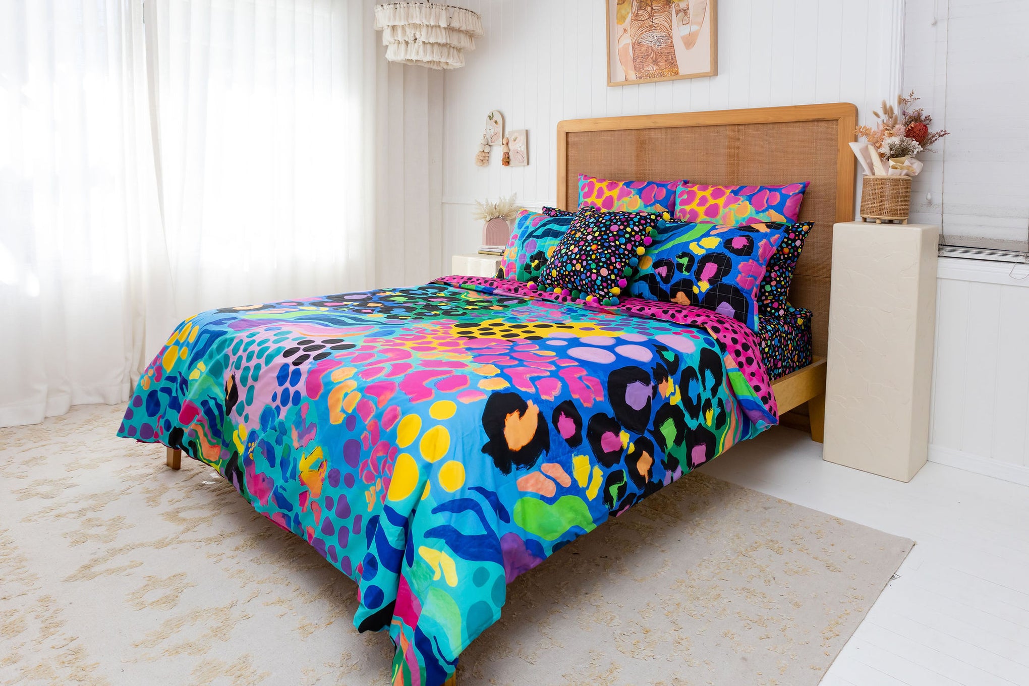 Sleep Bright Electric Leopard Quilt Cover Set by Kasey Rainbow