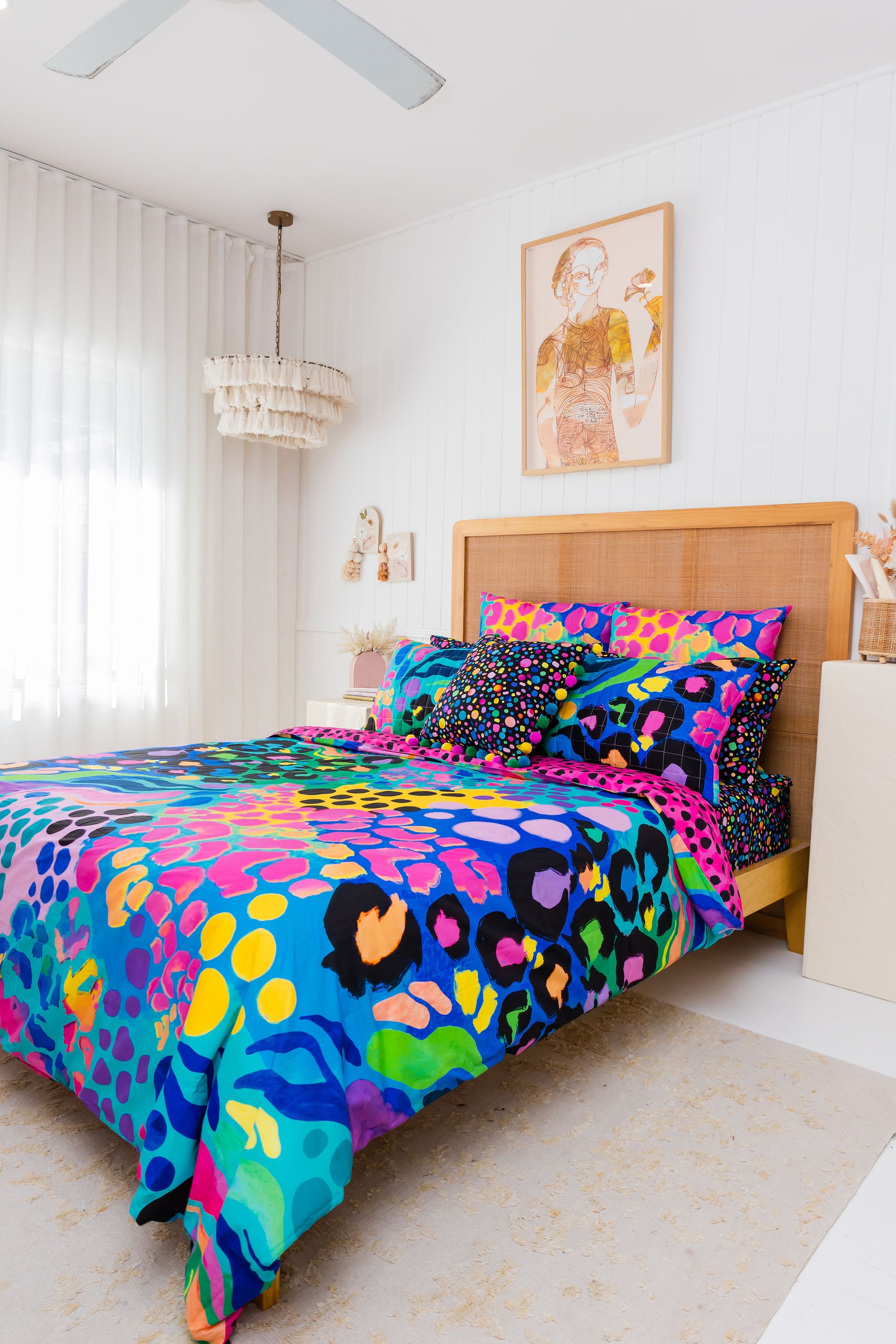 Sleep Bright Electric Leopard Quilt Cover Set by Kasey Rainbow