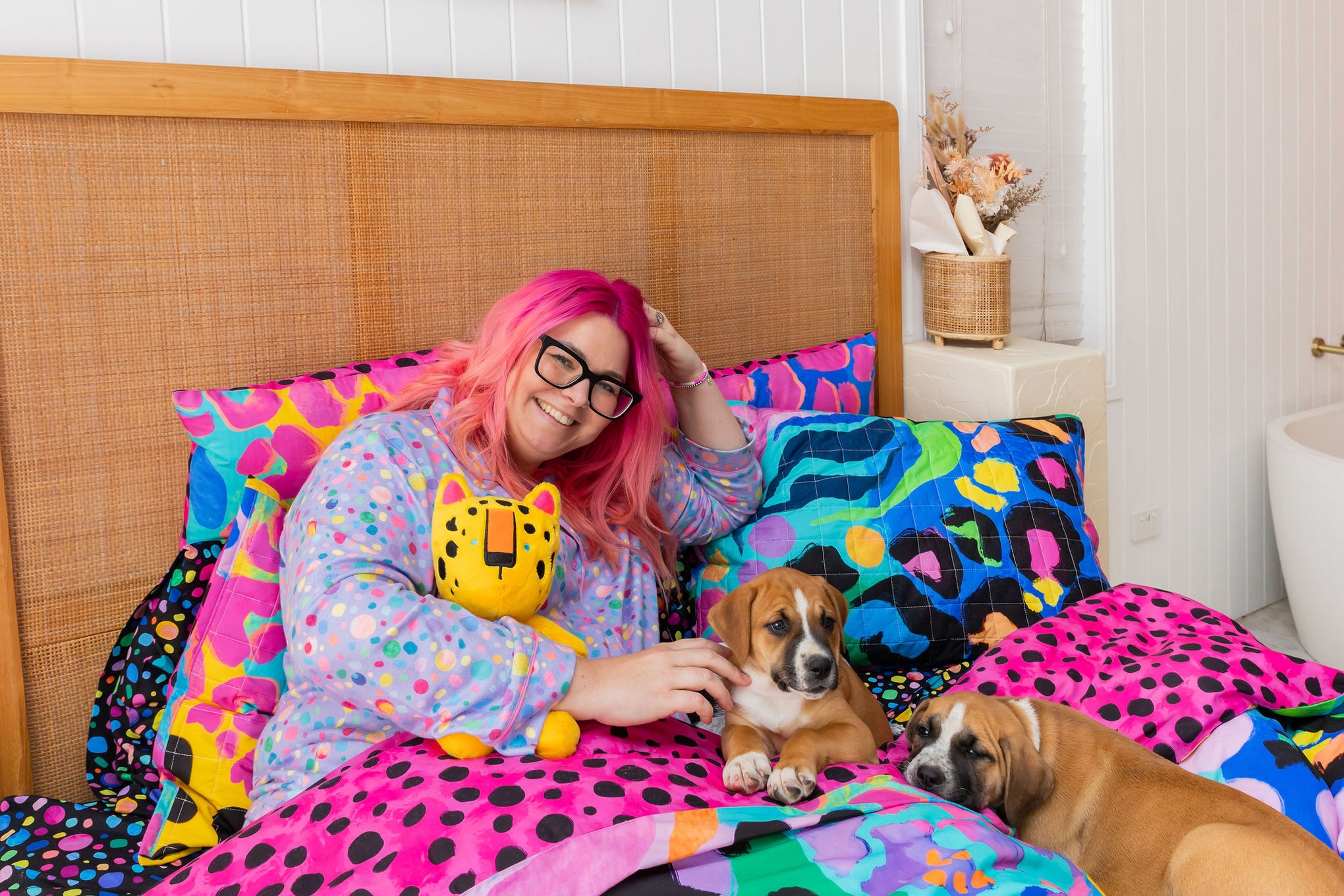 Sleep Bright Electric Leopard Quilt Cover Set by Kasey Rainbow