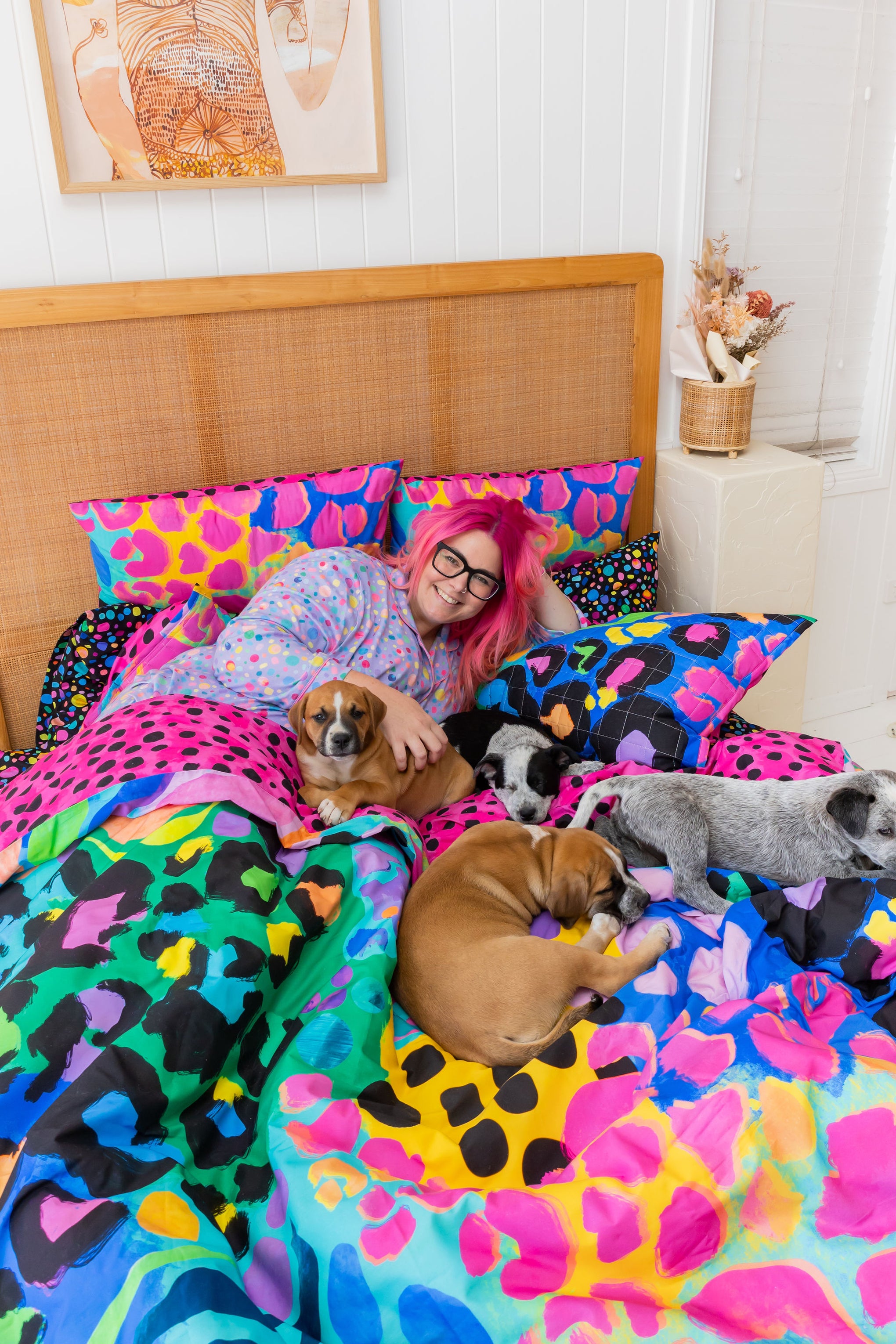 Sleep Bright Electric Leopard Quilt Cover Set by Kasey Rainbow