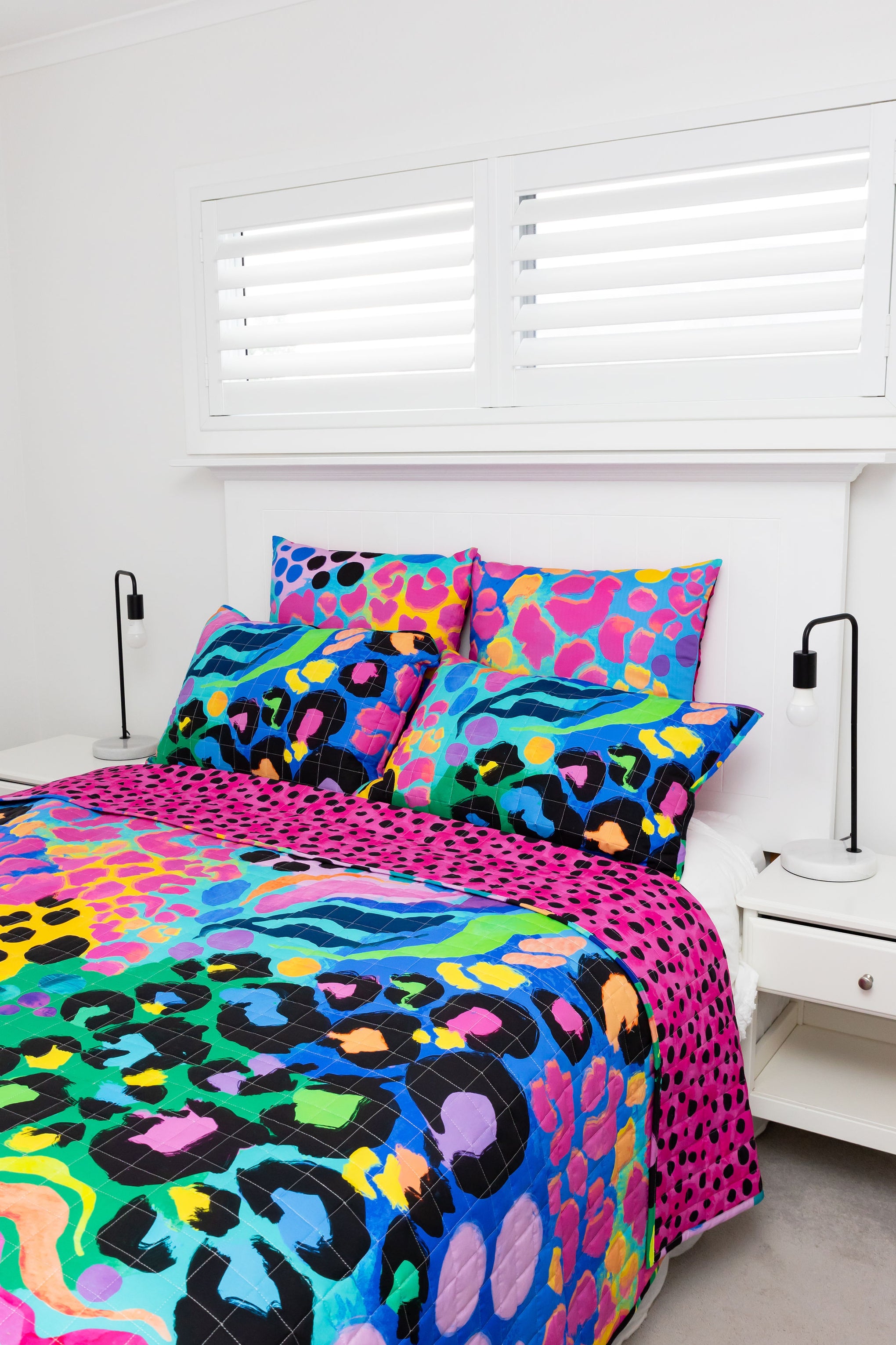 Sleep Bright Electric Leopard Quilted Coverlet Set by Kasey Rainbow