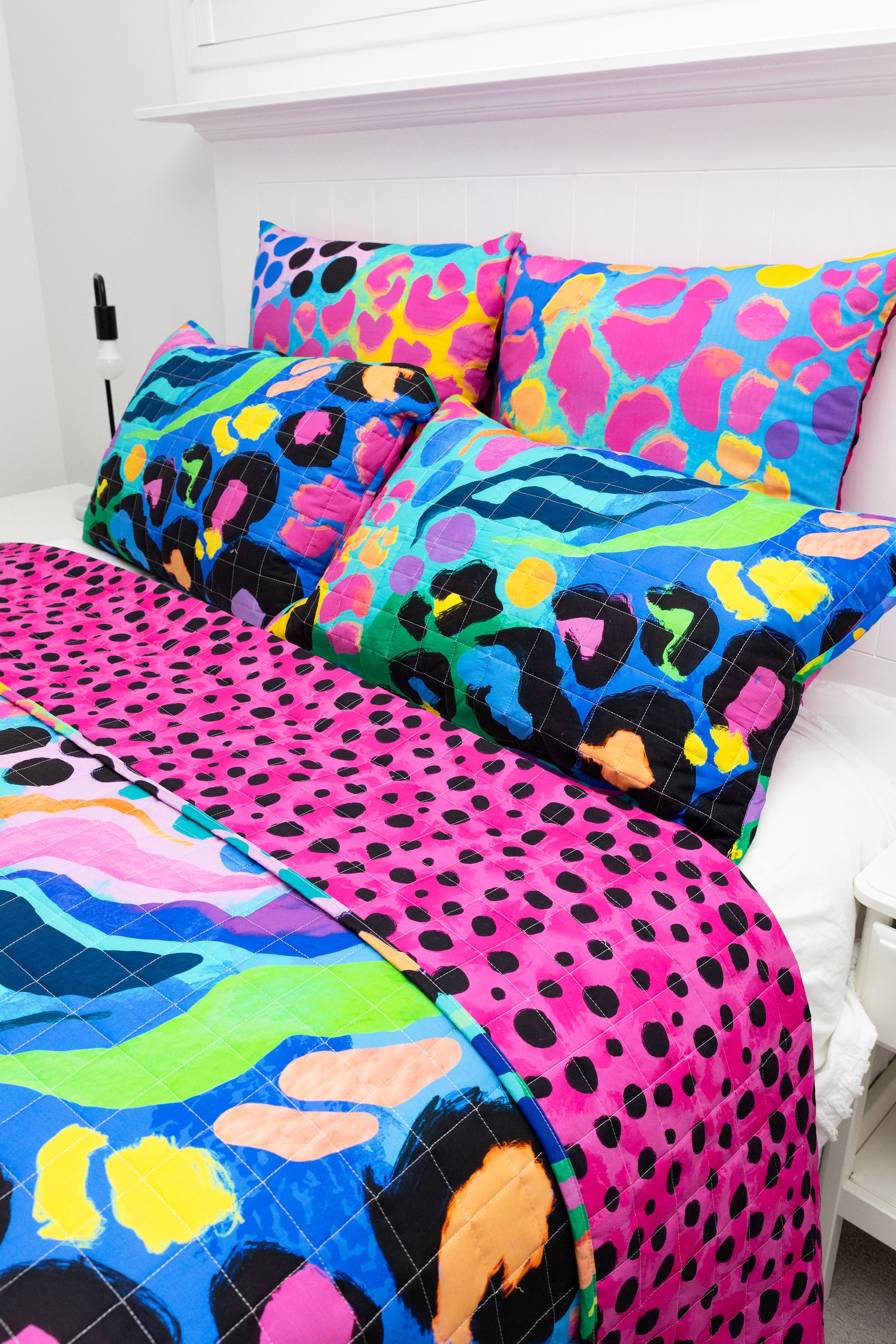 Sleep Bright Electric Leopard Quilted Coverlet Set by Kasey Rainbow