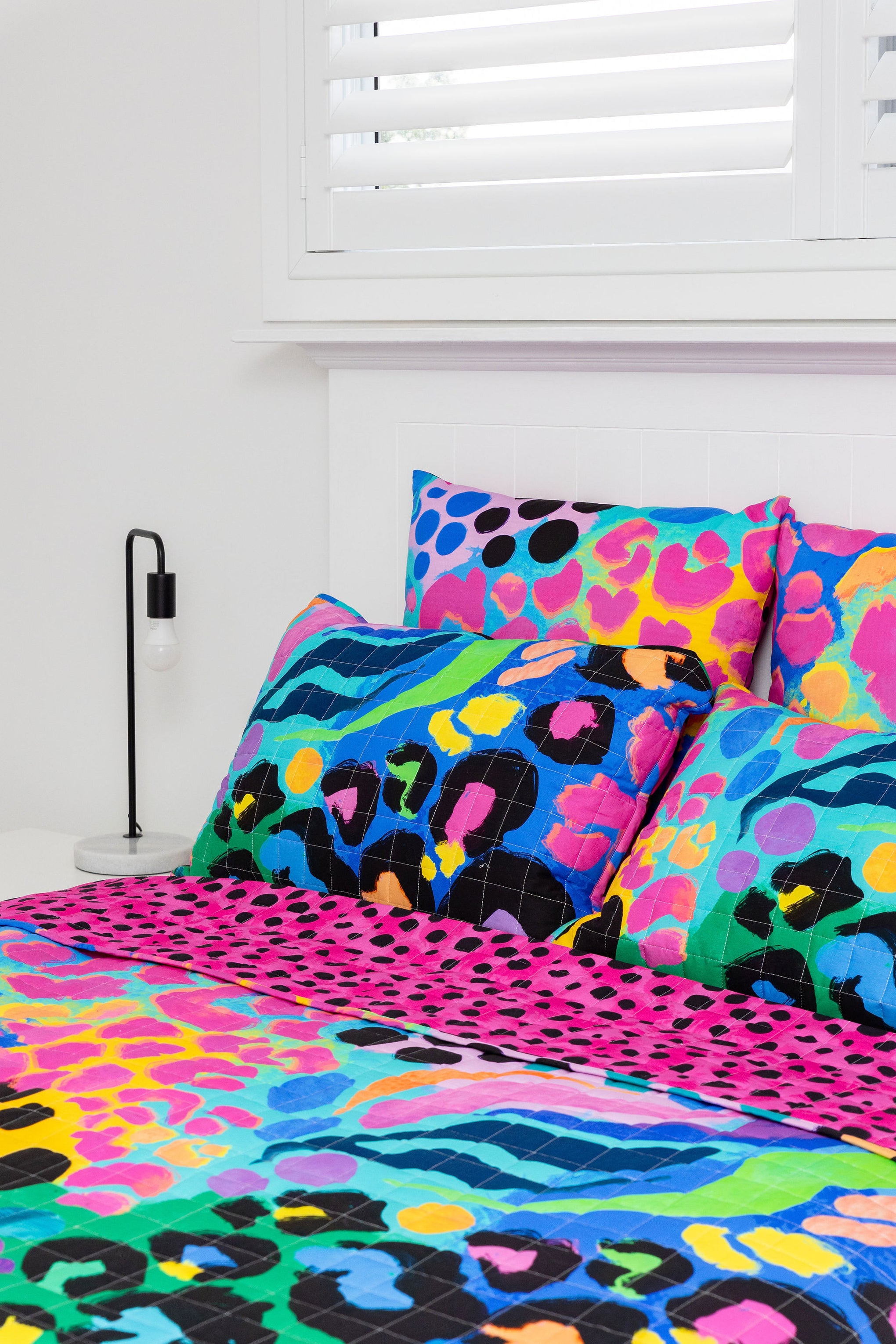 Sleep Bright Electric Leopard Quilted Coverlet Set by Kasey Rainbow