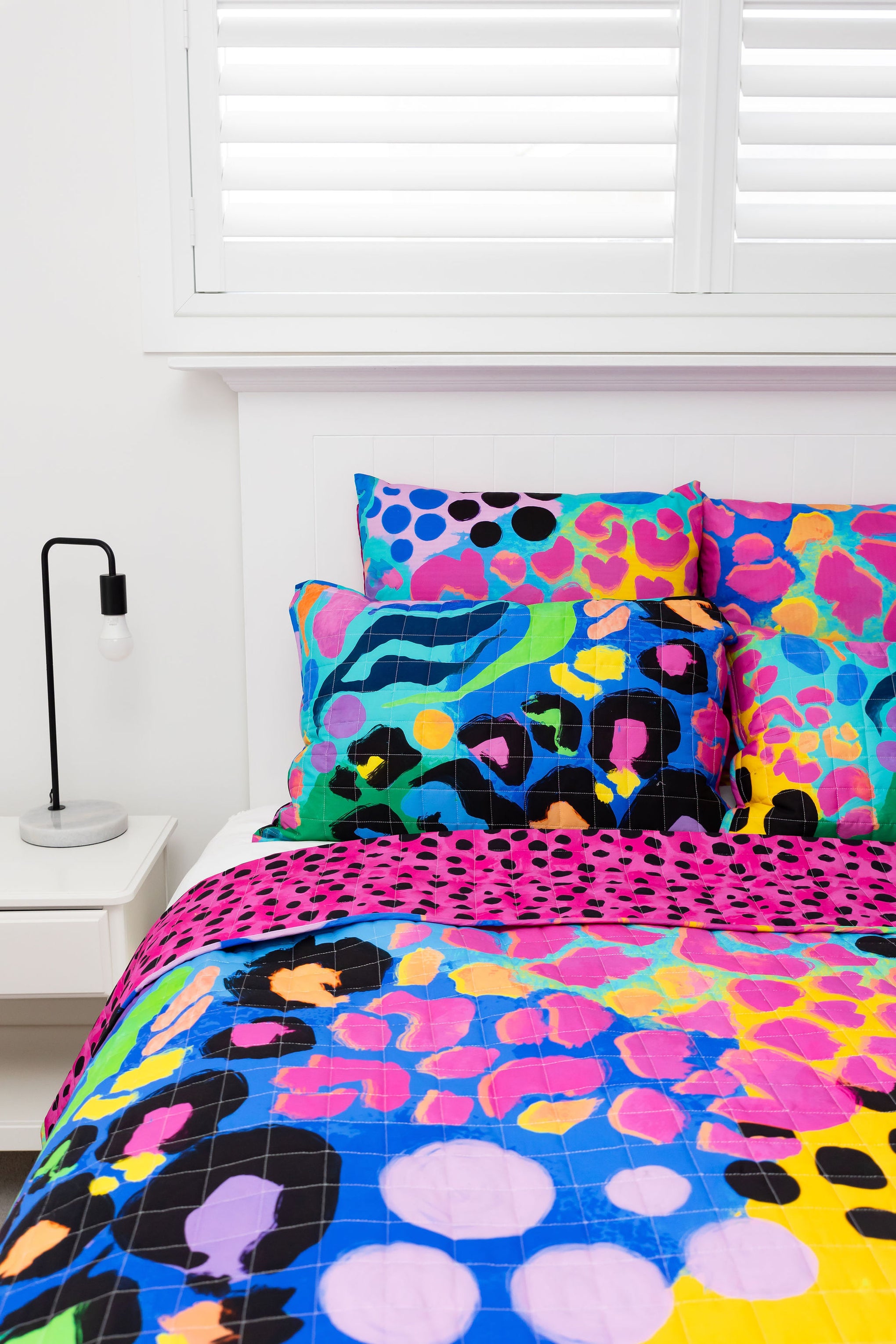 Sleep Bright Electric Leopard Quilted Coverlet Set by Kasey Rainbow