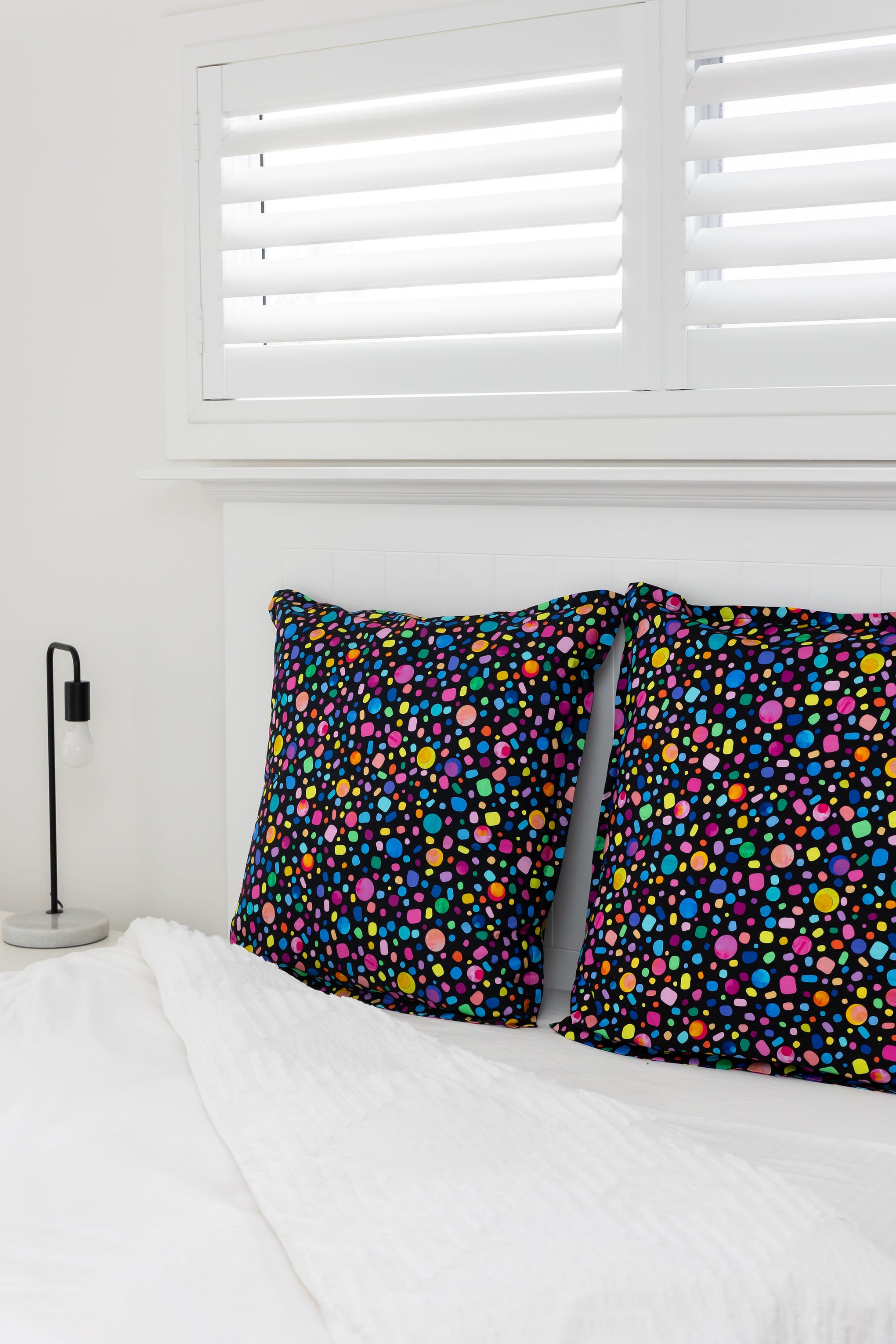 One Sleep Bright Black Pebble Euro Pillowcase by Kasey Rainbow