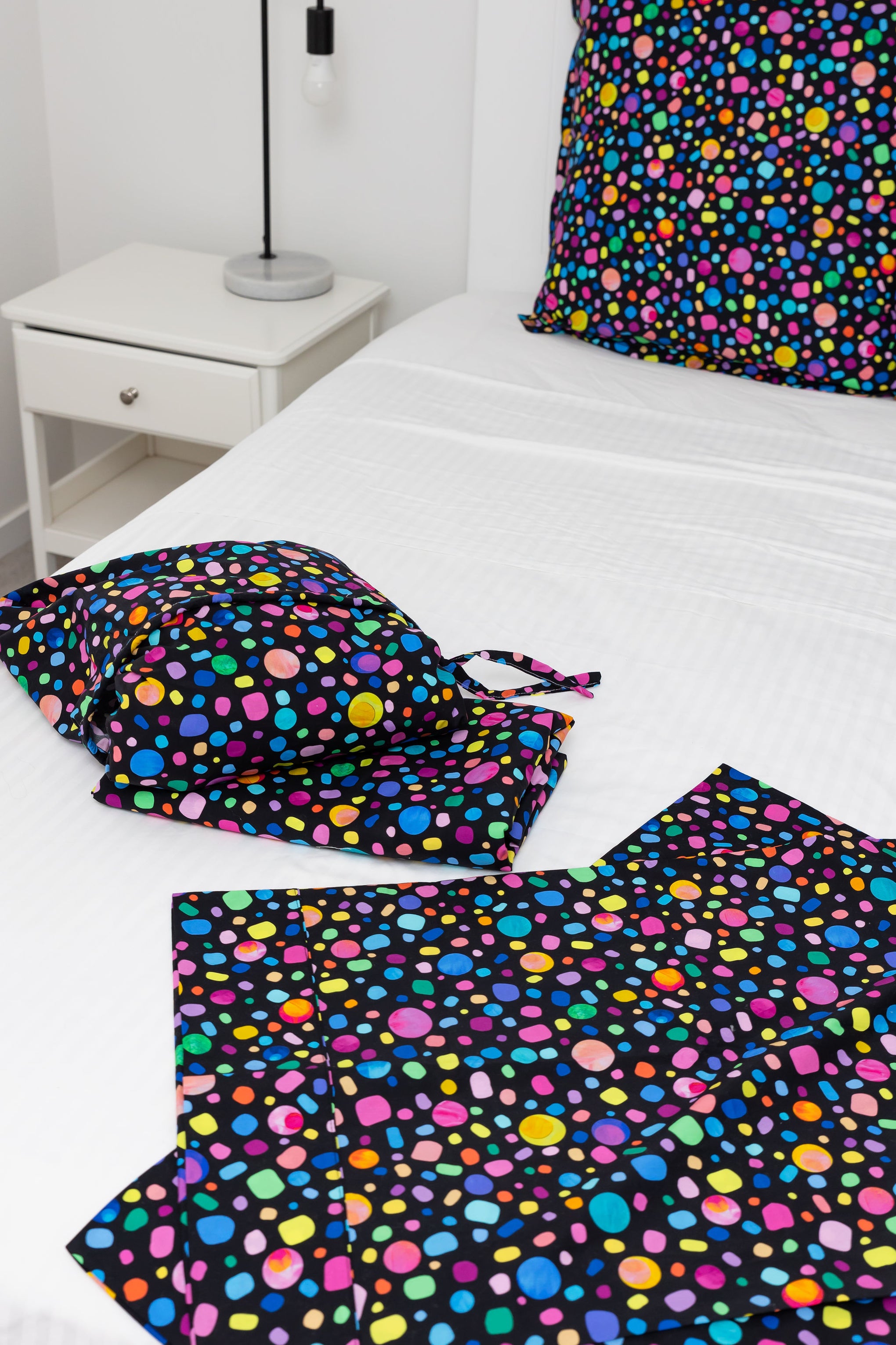 Sleep Bright Black Pebble Sheet Set by Kasey Rainbow