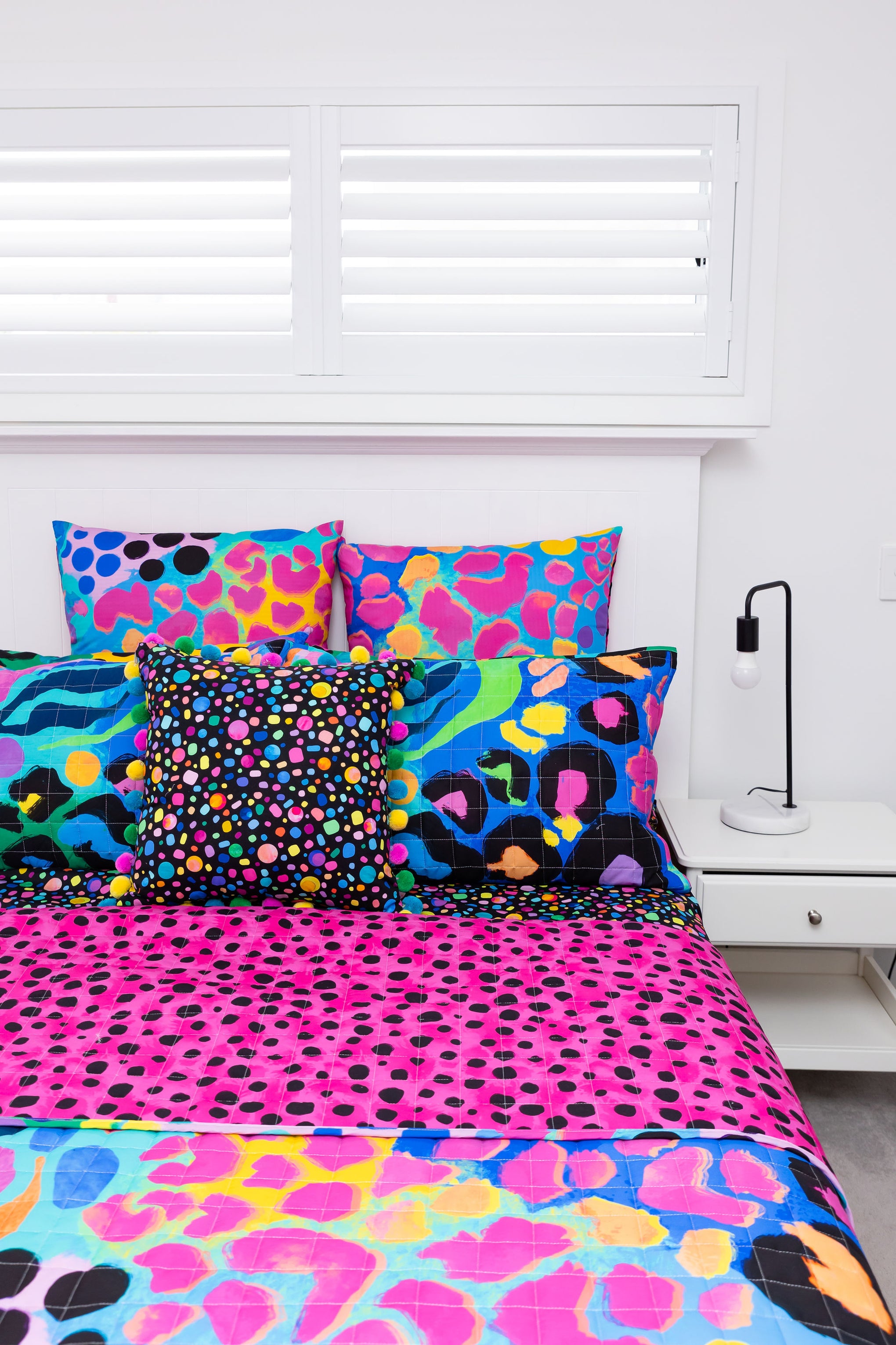 Sleep Bright Electric Leopard Quilted Coverlet Set by Kasey Rainbow