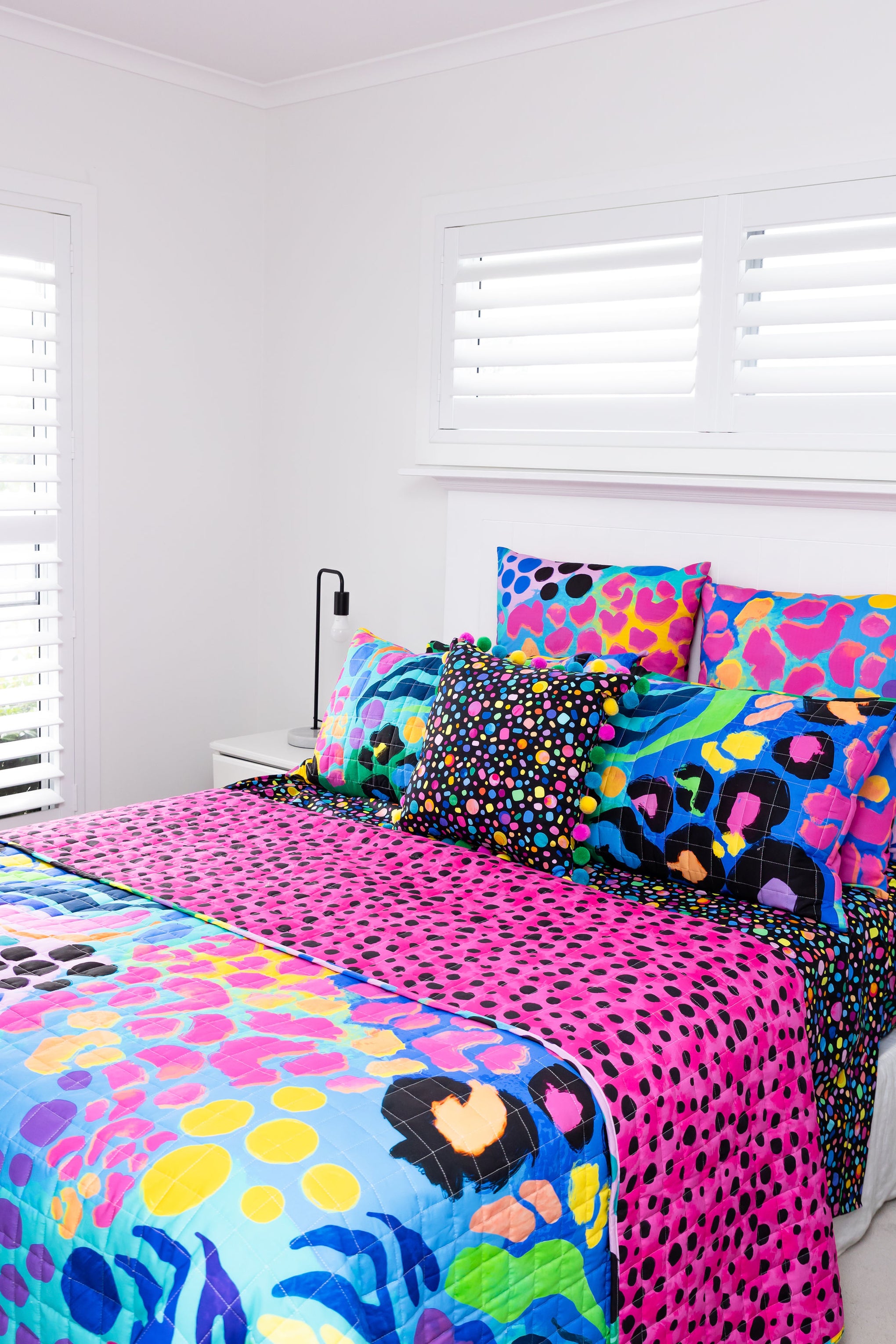 Sleep Bright Electric Leopard Quilted Coverlet Set by Kasey Rainbow