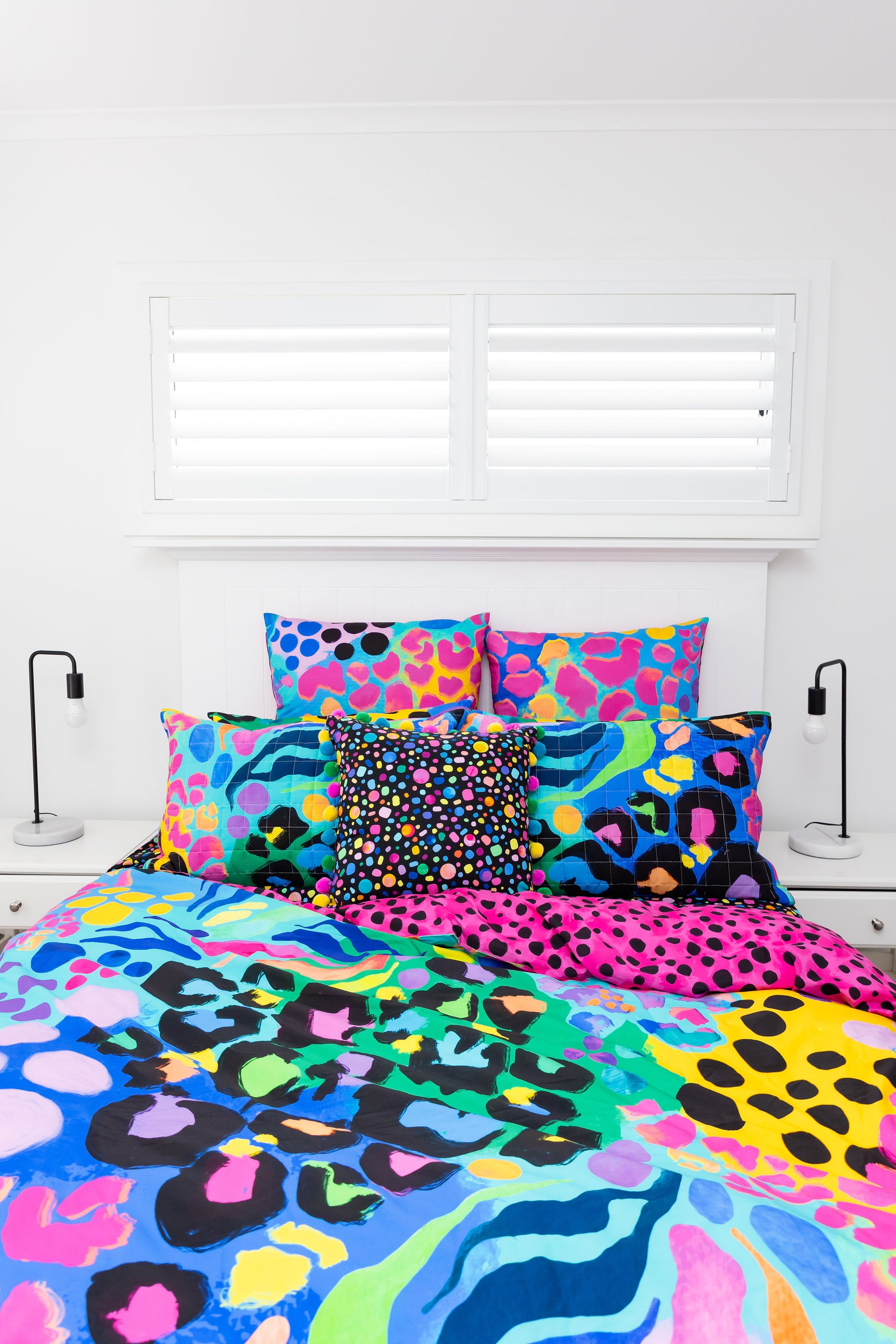 Sleep Bright Electric Leopard Quilt Cover Set by Kasey Rainbow