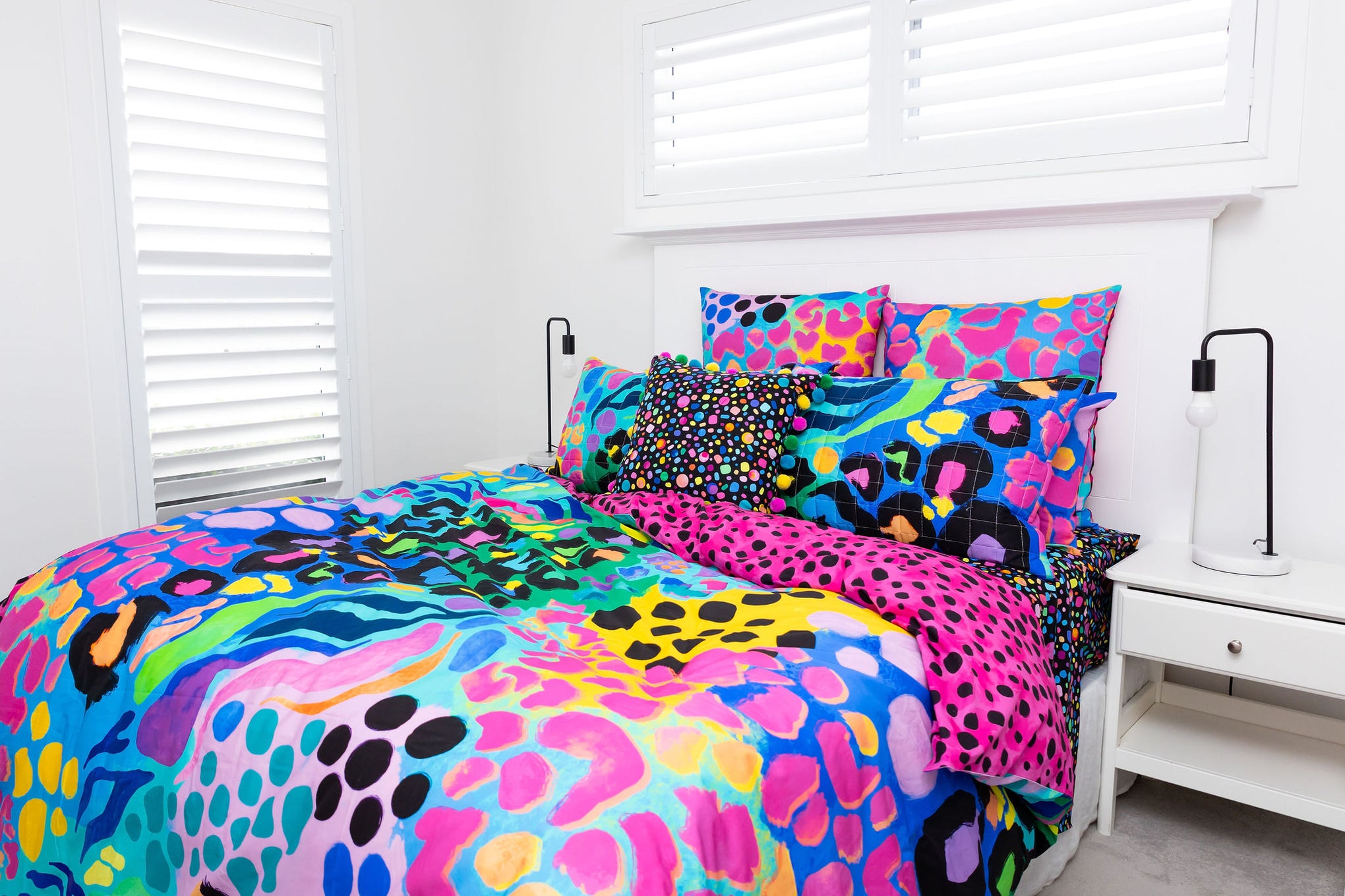 Sleep Bright Electric Leopard Quilt Cover Set by Kasey Rainbow