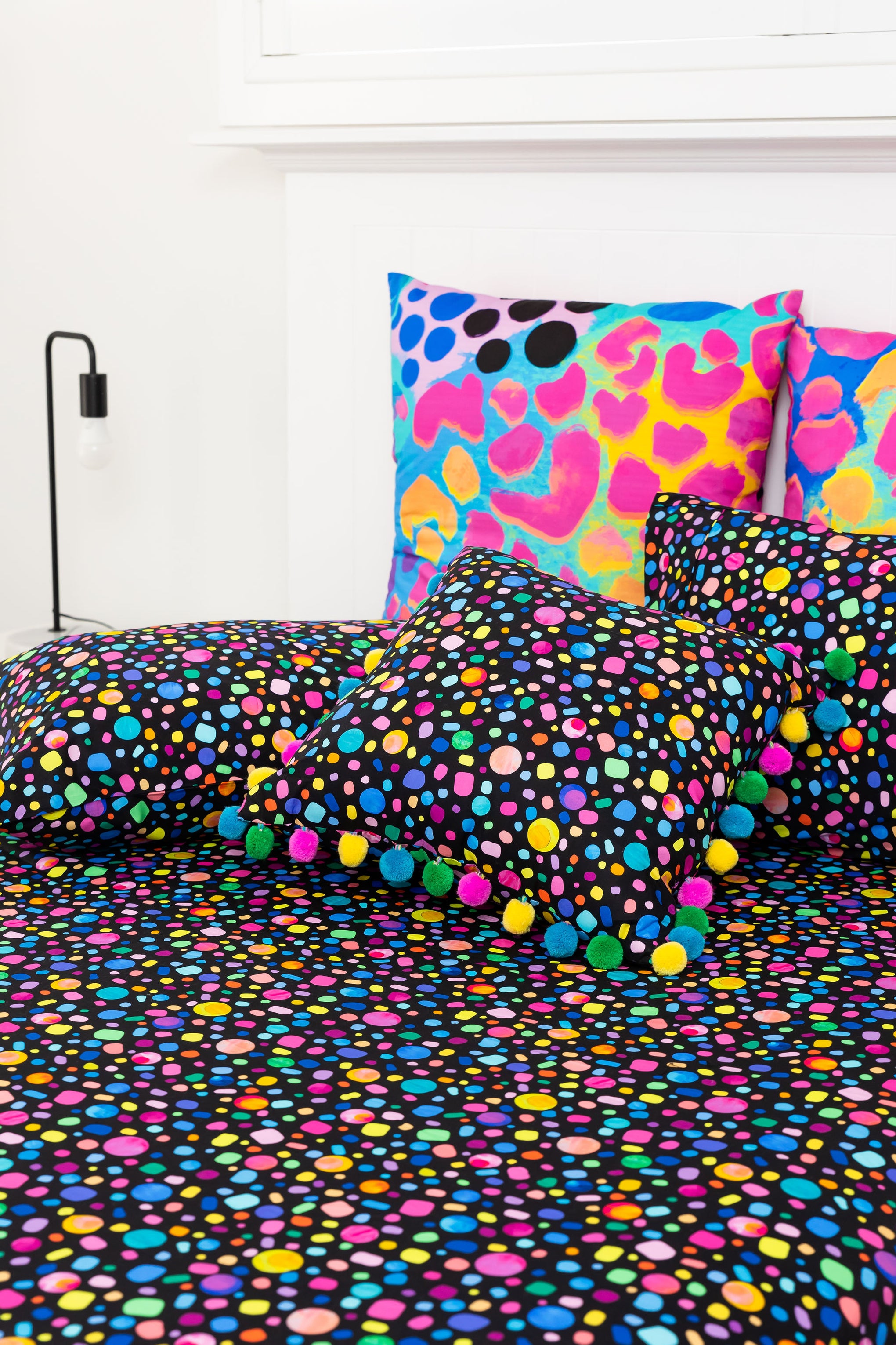 Sleep Bright Black Pebble Sheet Set by Kasey Rainbow