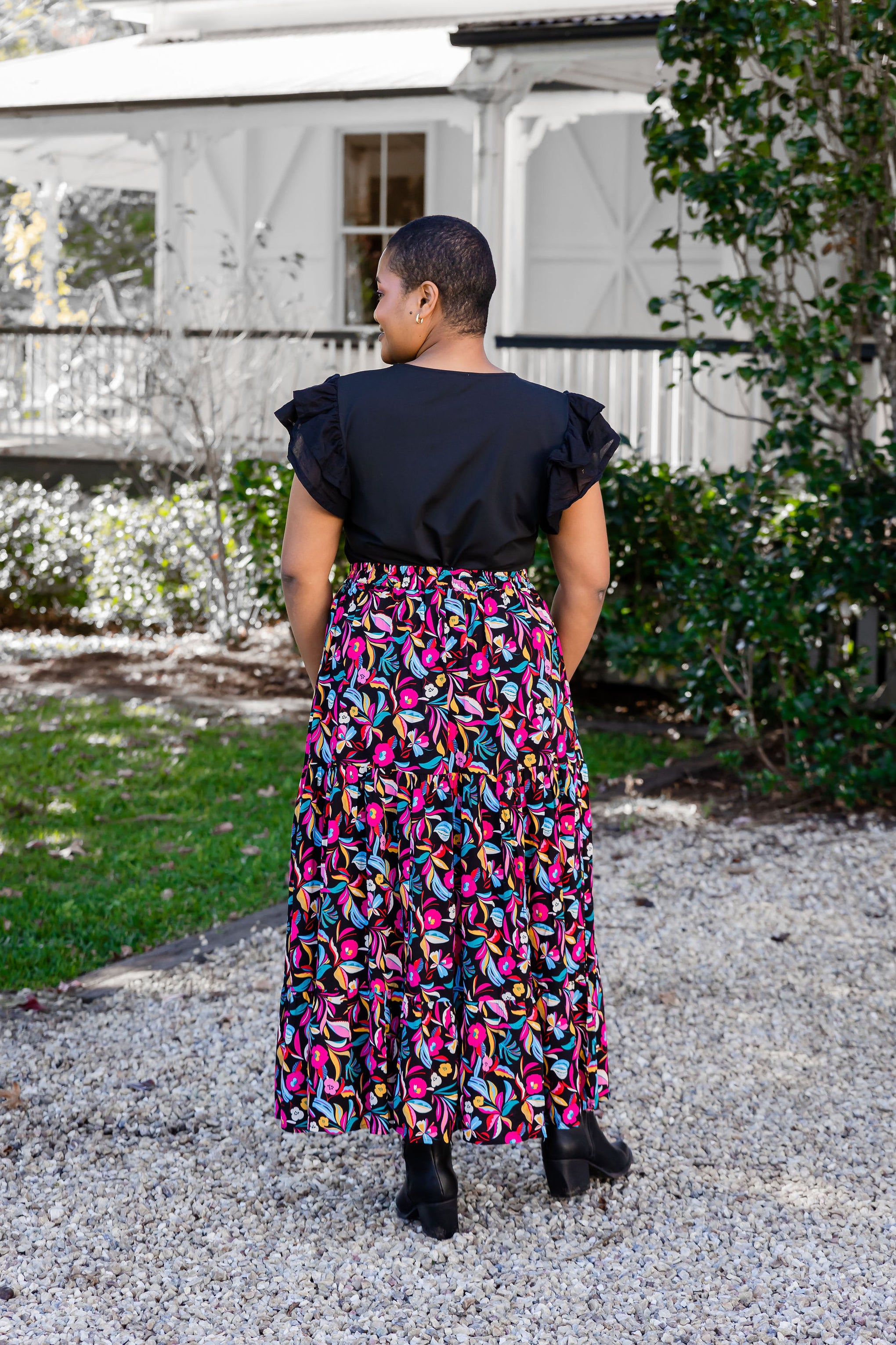 Carrie Maxi Skirt in Night Flora
