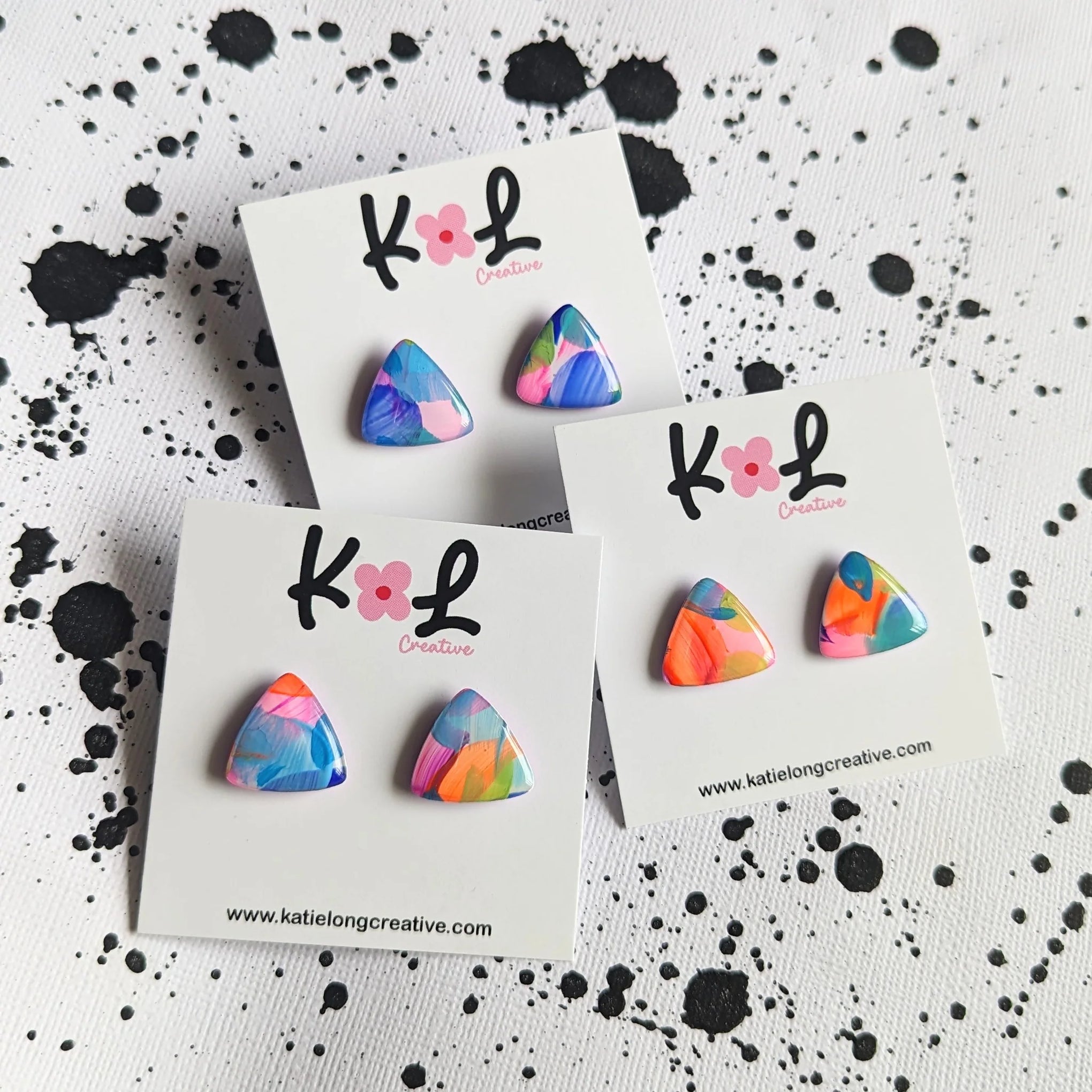 Paint By Numbers Small Gem Studs by Katie Long Creative