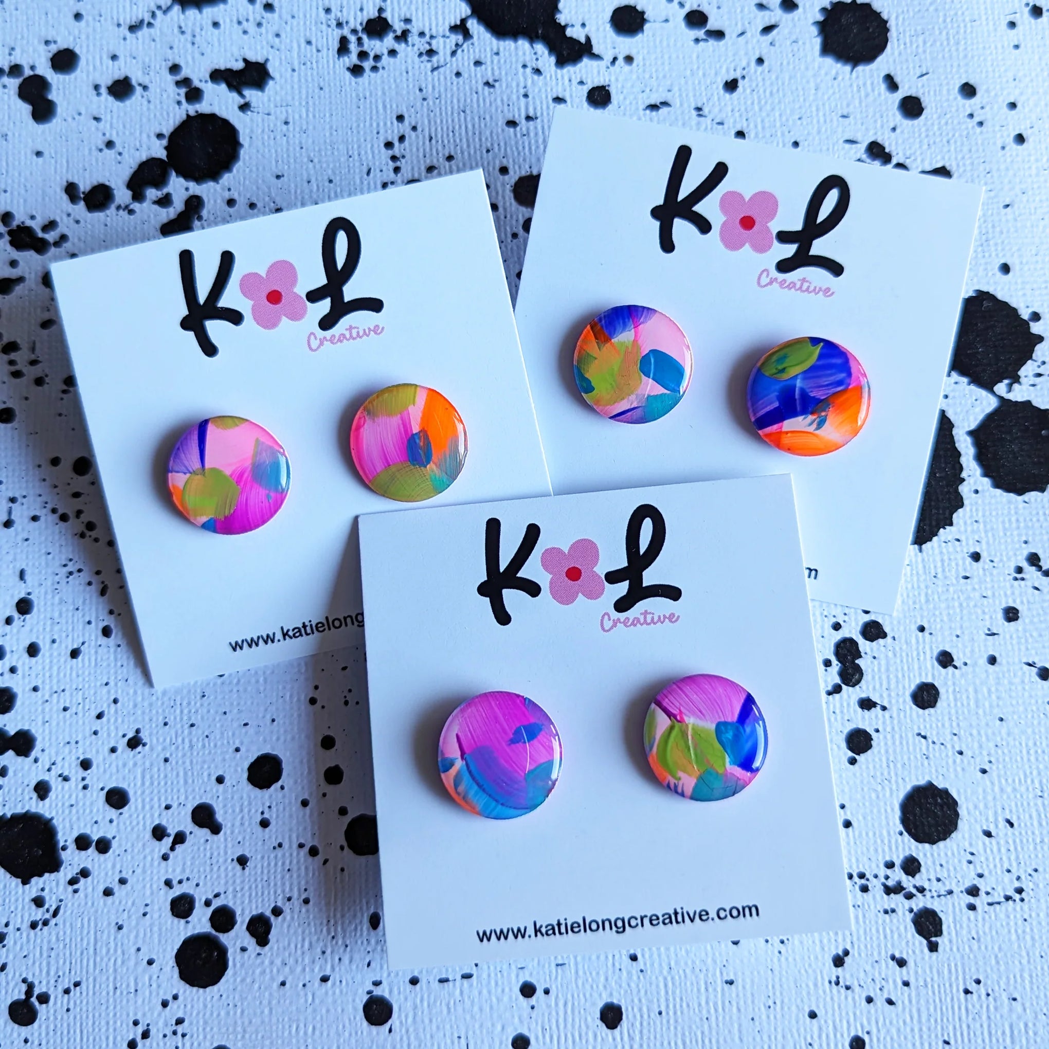 Paint By Numbers Small Studs by Katie Long Creative