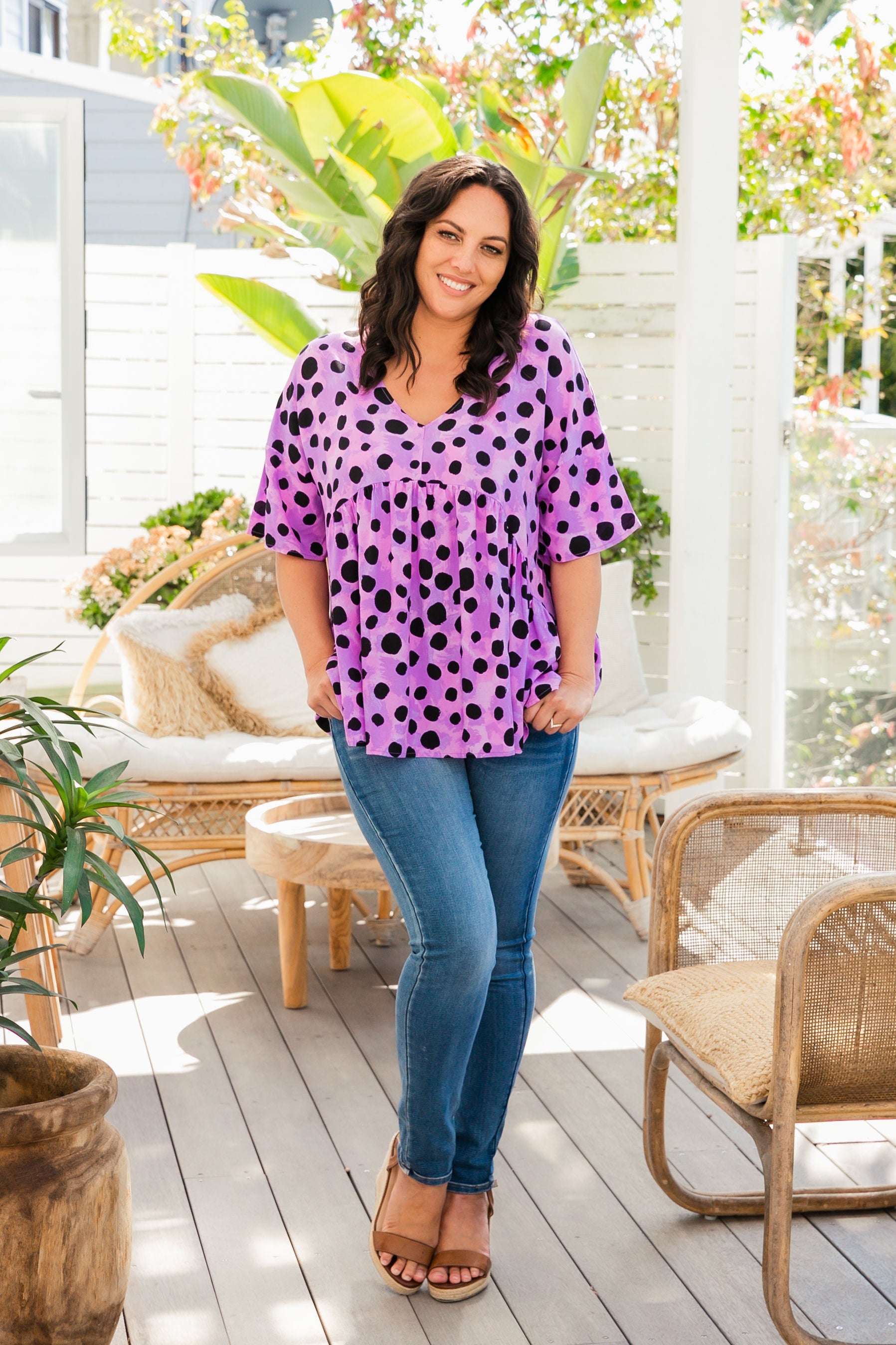 Peak Top in Purple Cheetah by Kasey Rainbow