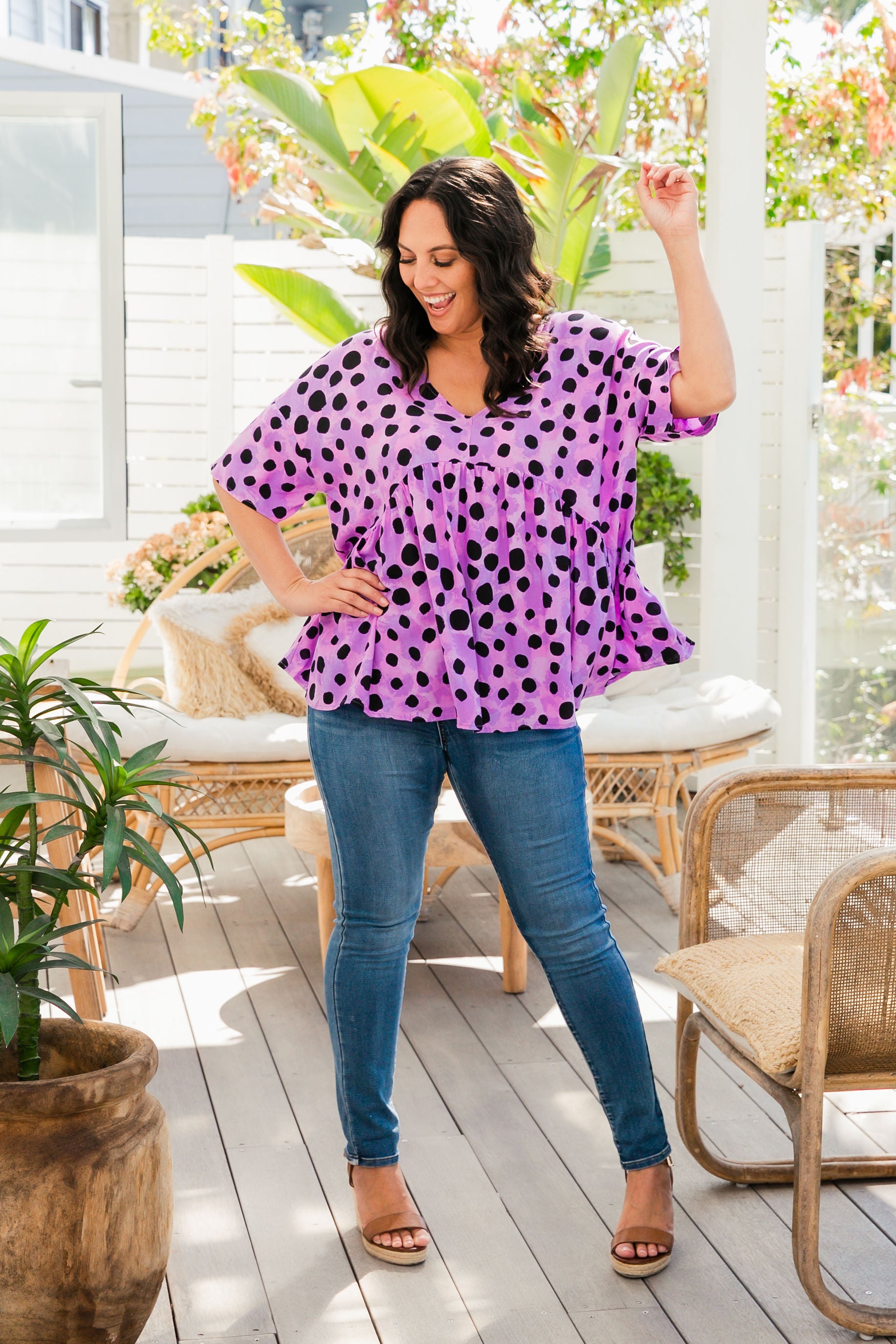 Peak Top in Purple Cheetah by Kasey Rainbow