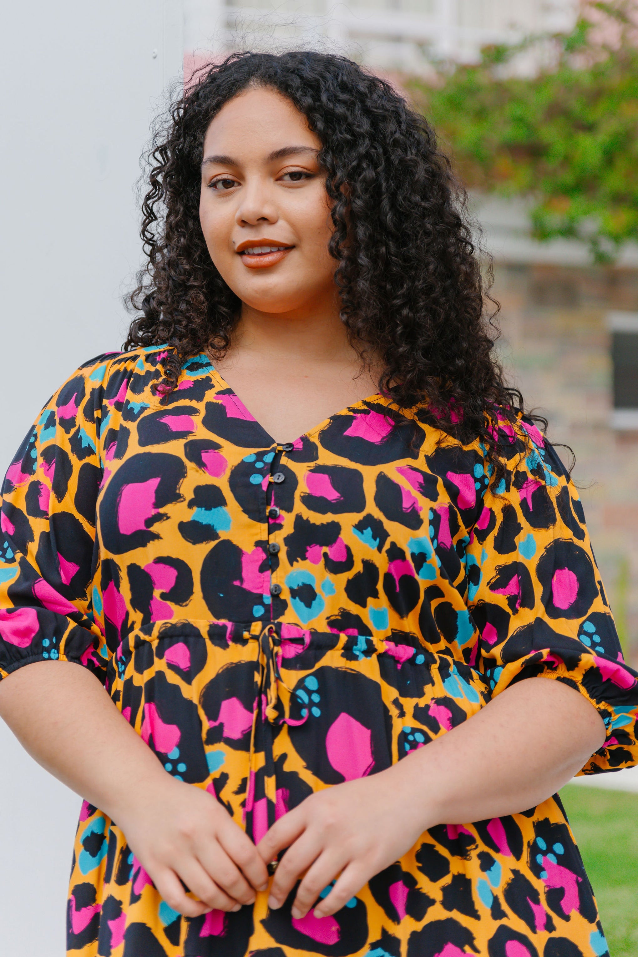 Billie Maxi Dress in Mustard Leopard by Kasey Rainbow