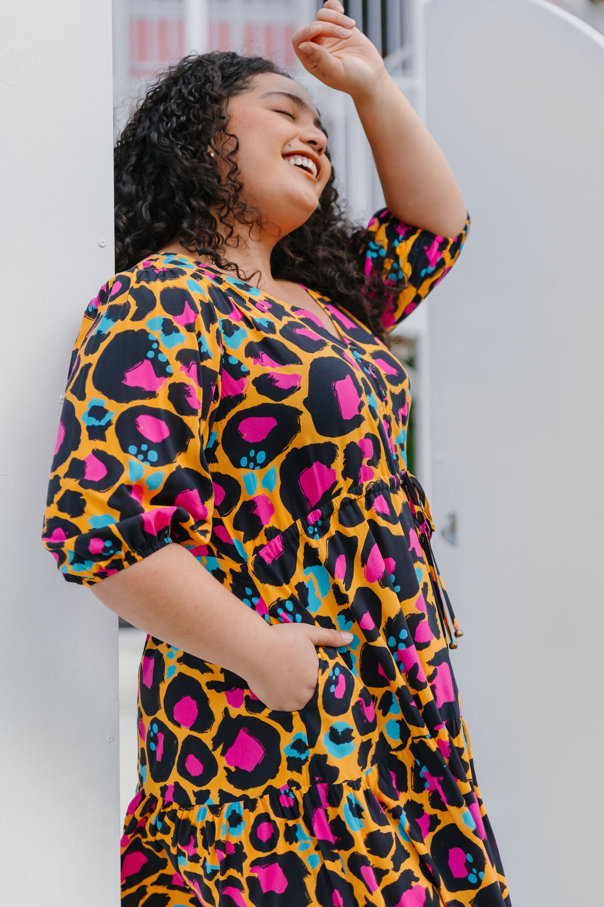 Billie Maxi Dress in Mustard Leopard by Kasey Rainbow