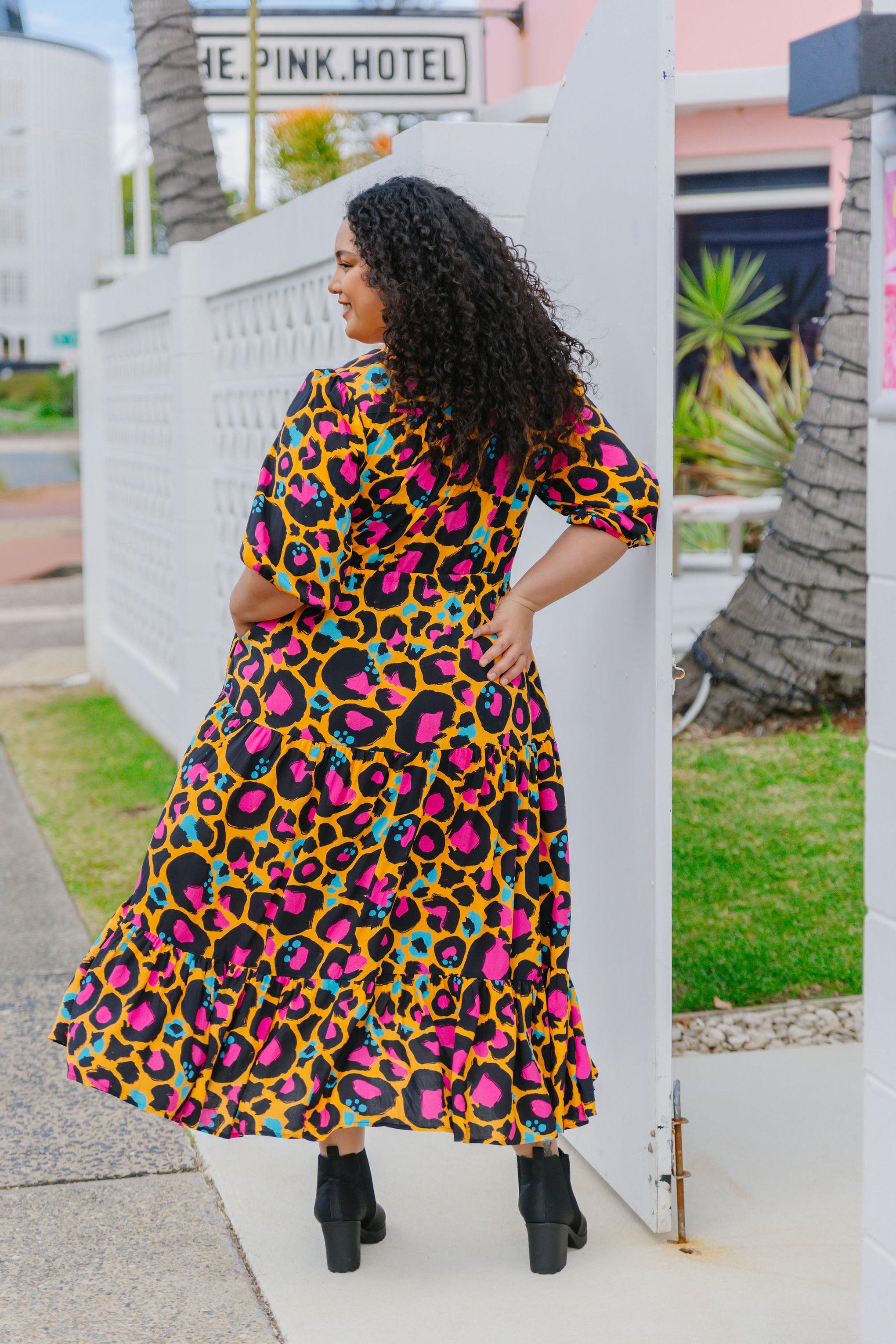 Billie Maxi Dress in Mustard Leopard by Kasey Rainbow
