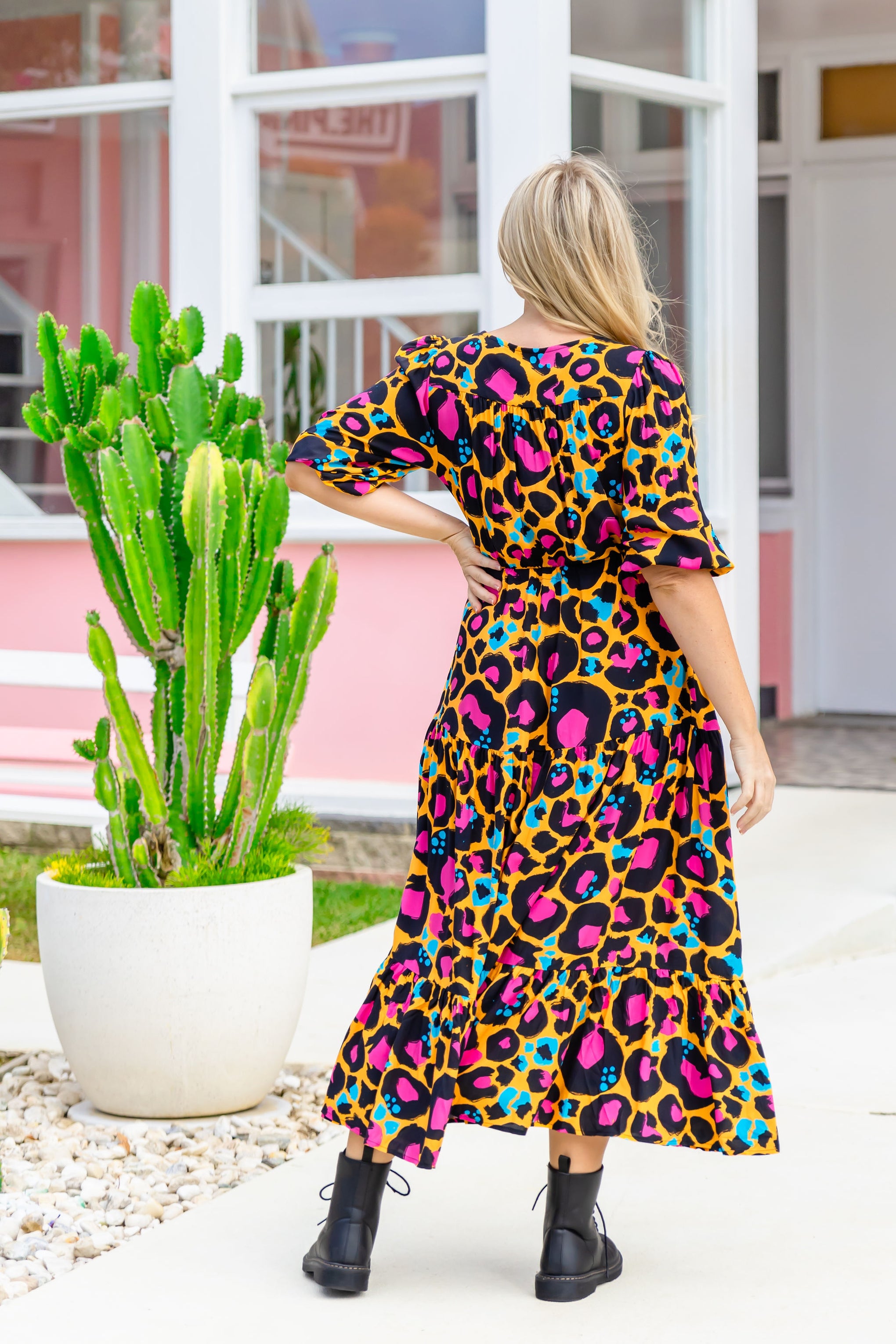 Billie Maxi Dress in Mustard Leopard by Kasey Rainbow