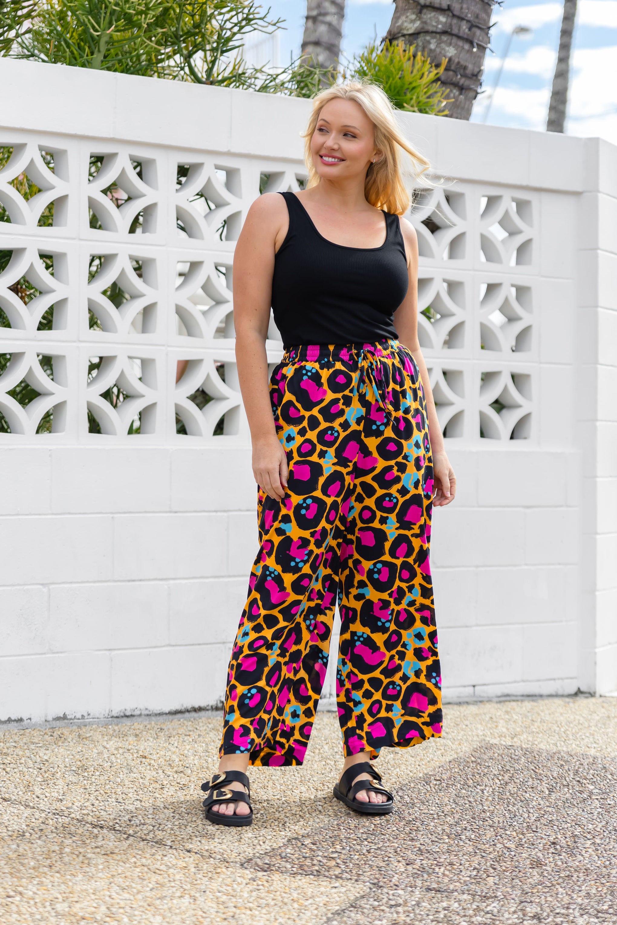 Gina Pants in Mustard Leopard by Kasey Rainbow