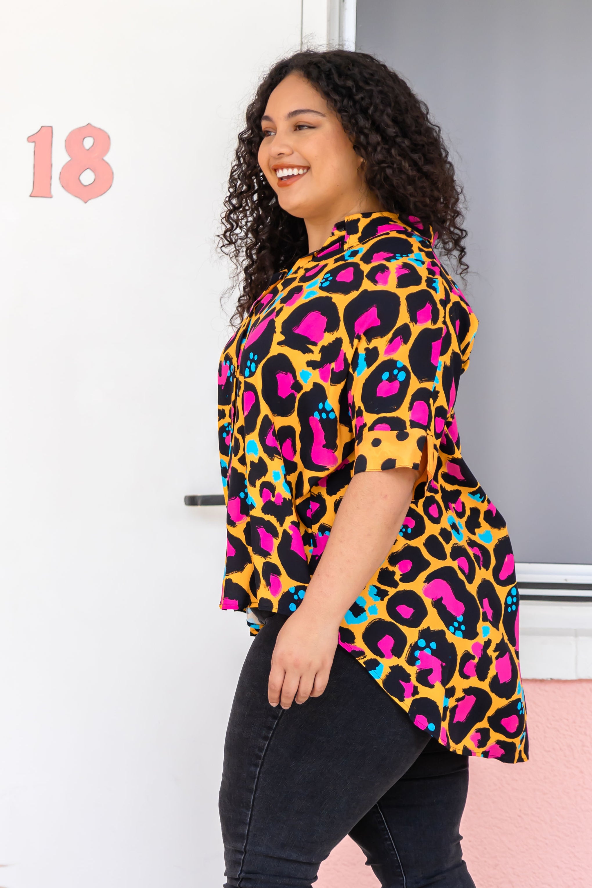 Tammin Shirt in Mustard Leopard by Kasey Rainbow