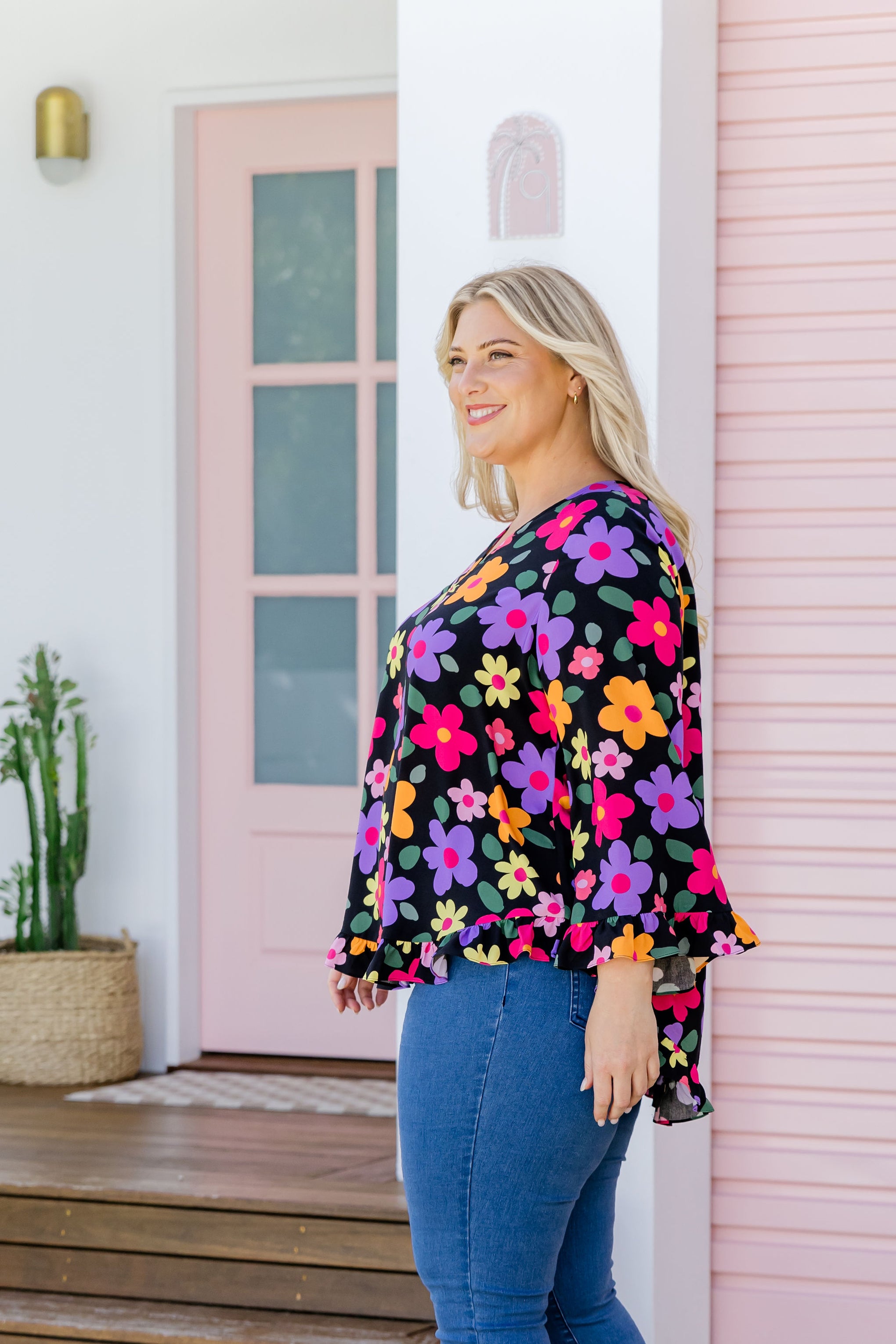 Natalie Long Sleeve Top in Bloomie