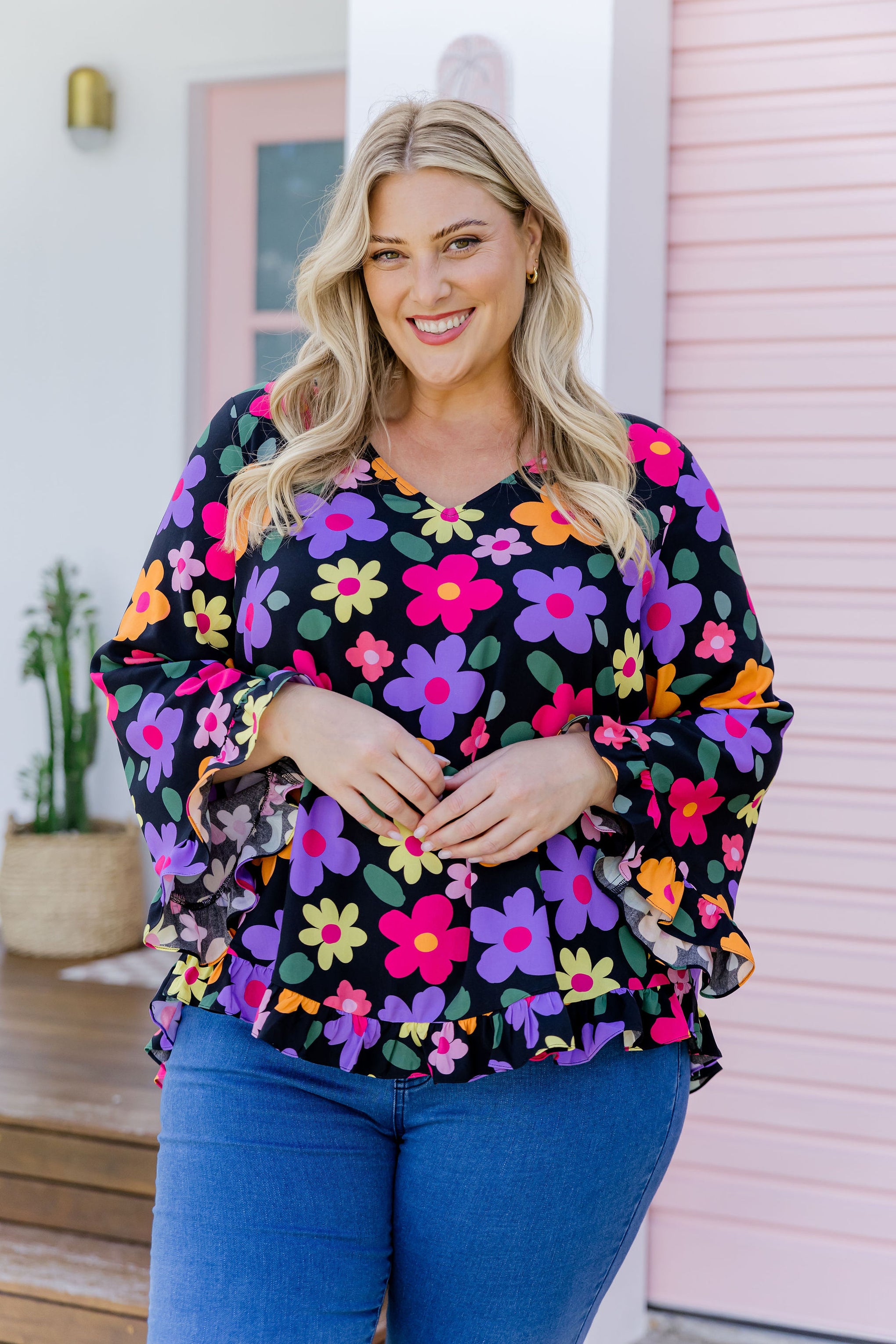 Natalie Long Sleeve Top in Bloomie