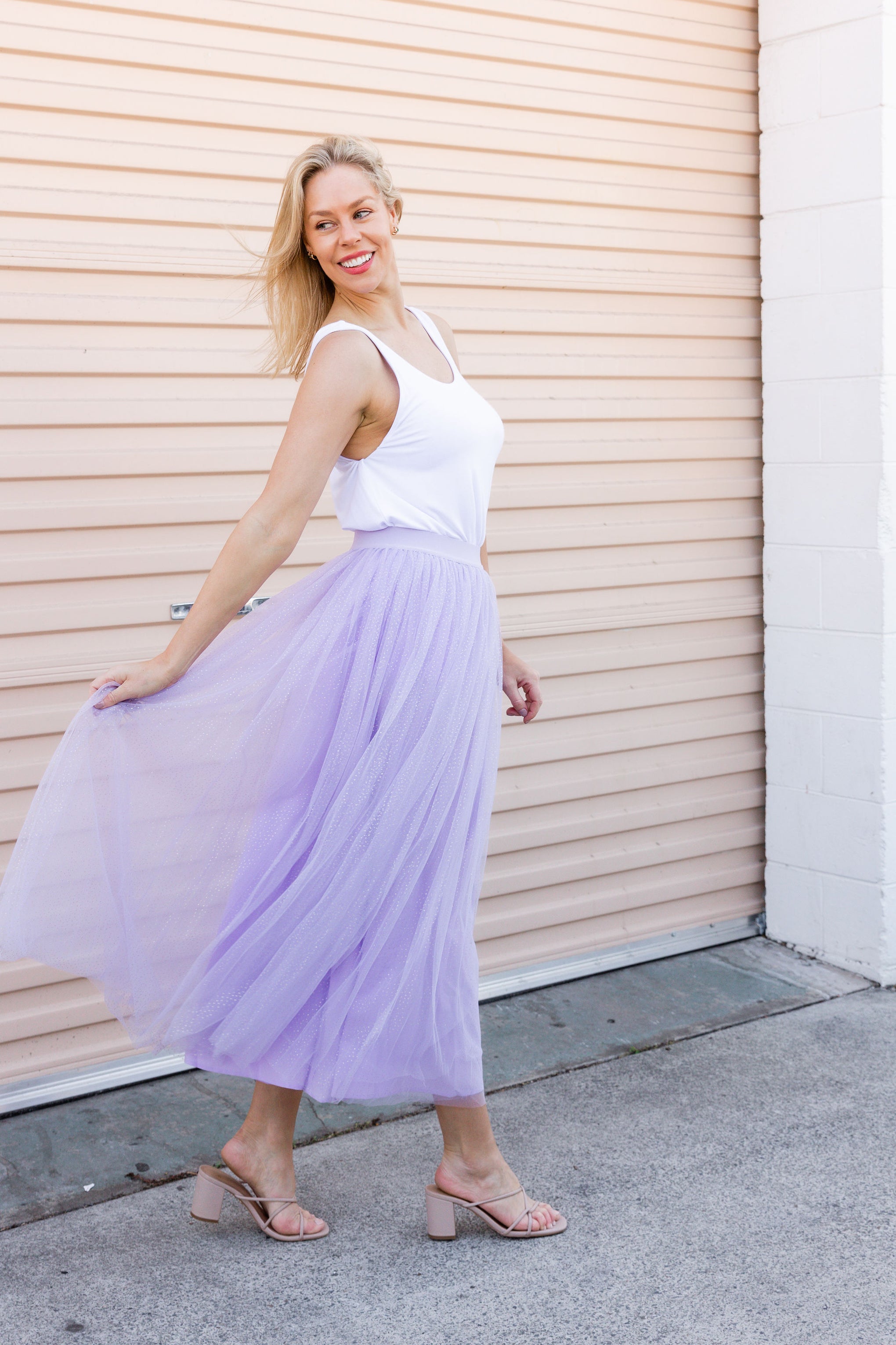 Selena Tulle Skirt in Lilac Shimmer