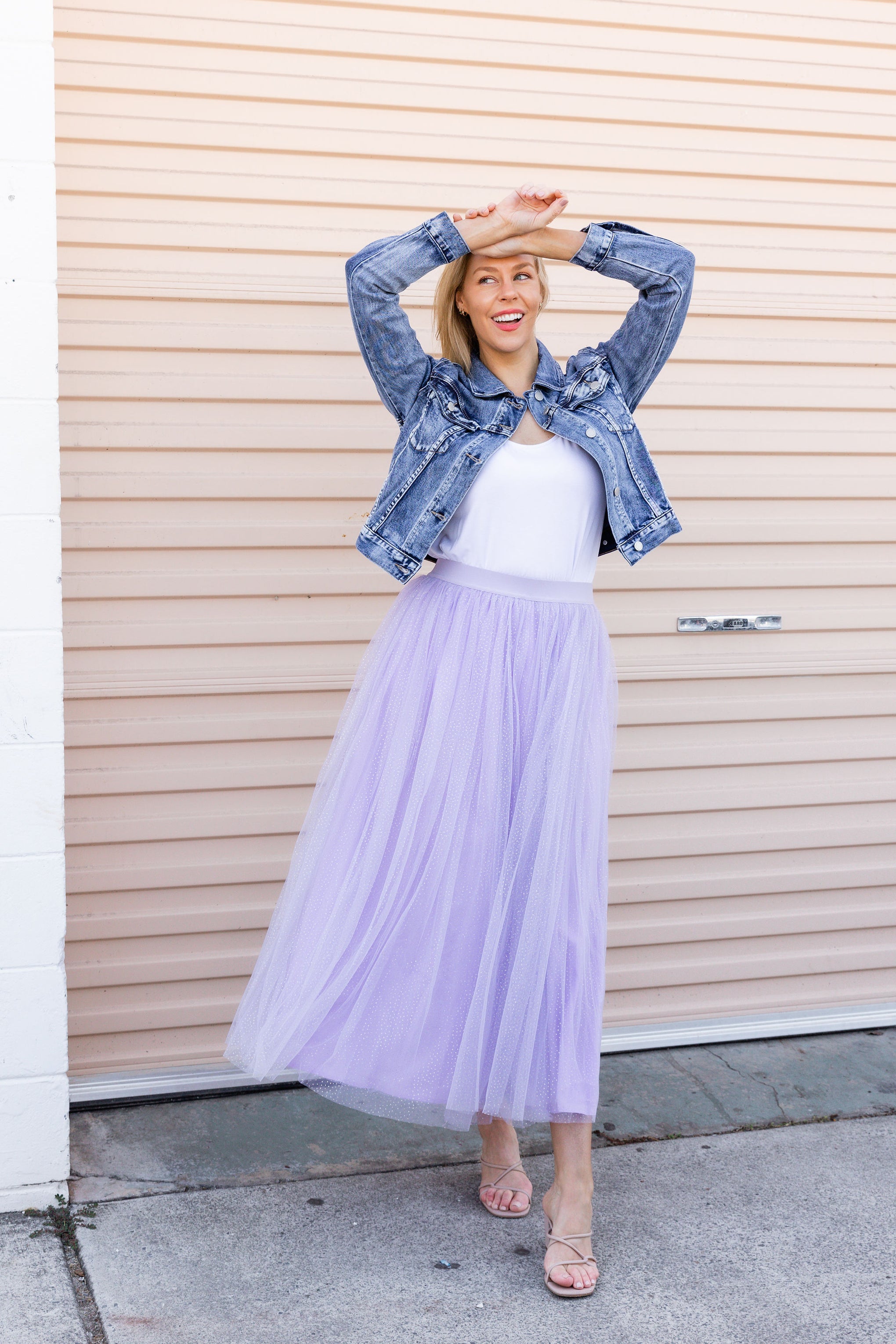 Selena Tulle Skirt in Lilac Shimmer