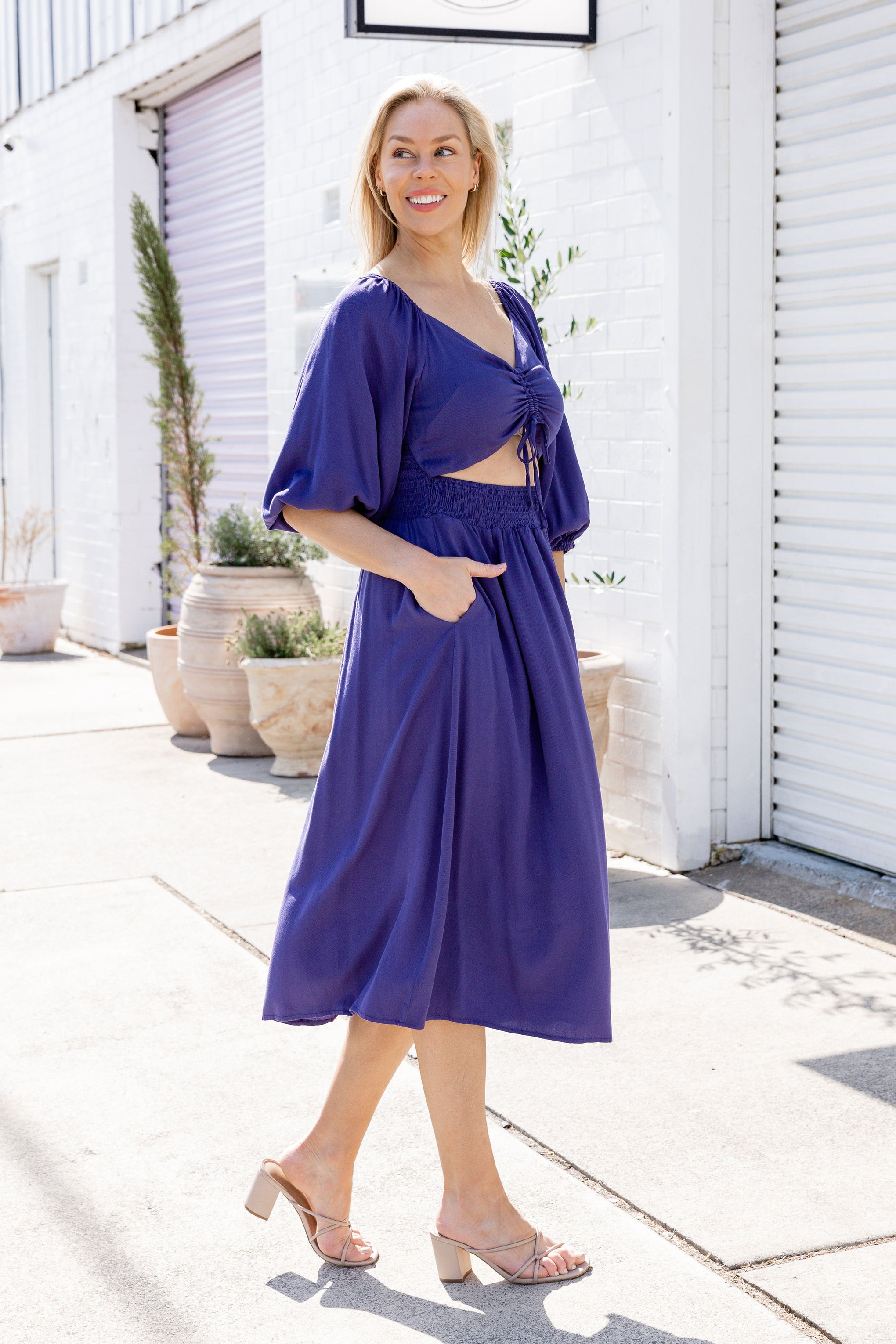 Pippa Cut Out Dress in Violet