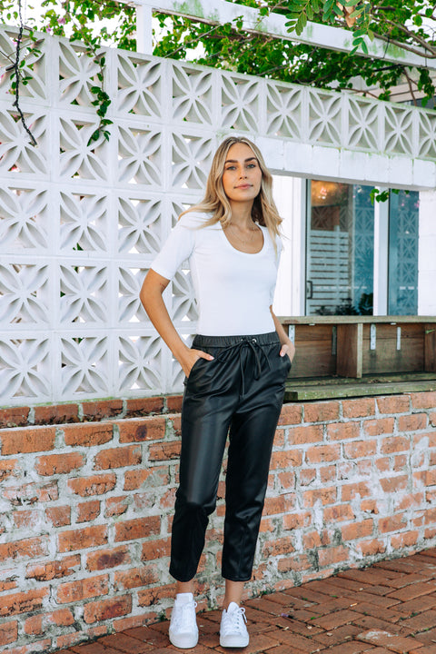 Leather Look Pants  Coated Wet Look and Faux Leather Pants  White  Co  Living