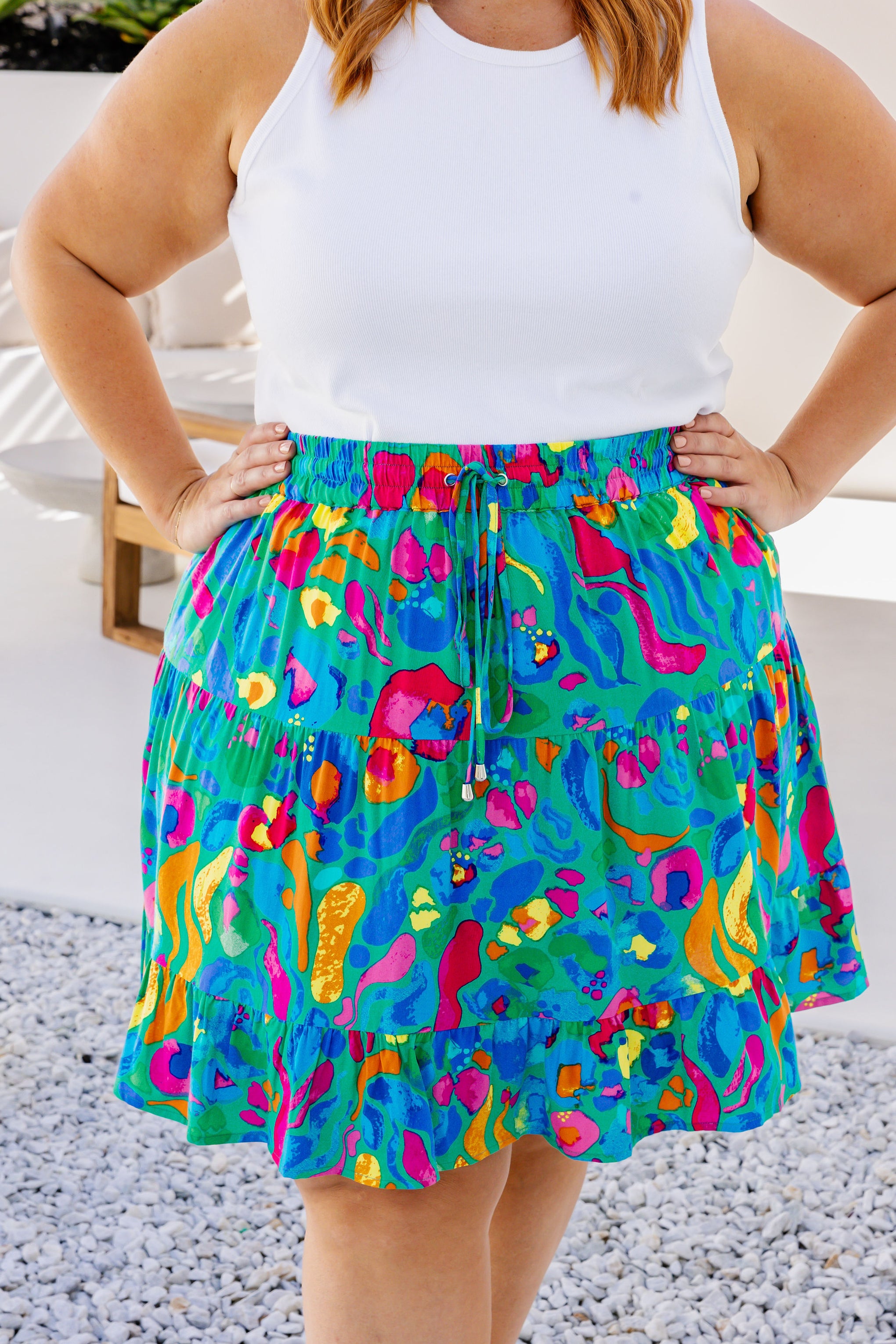 Brooke Tiered Skirt in Emerald Fusion by Kasey Rainbow