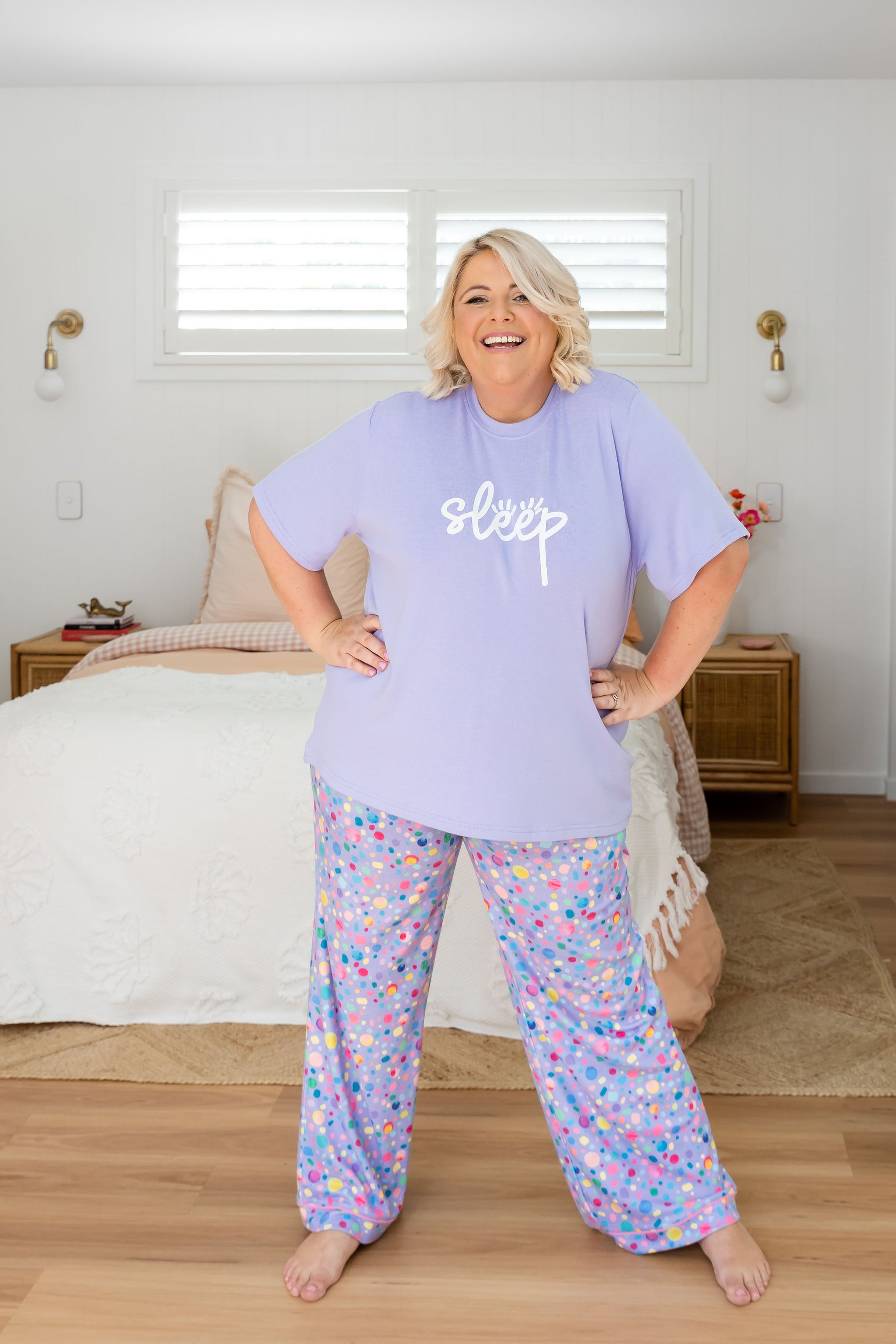 Wink Tee & Pants in Lilac Pebble