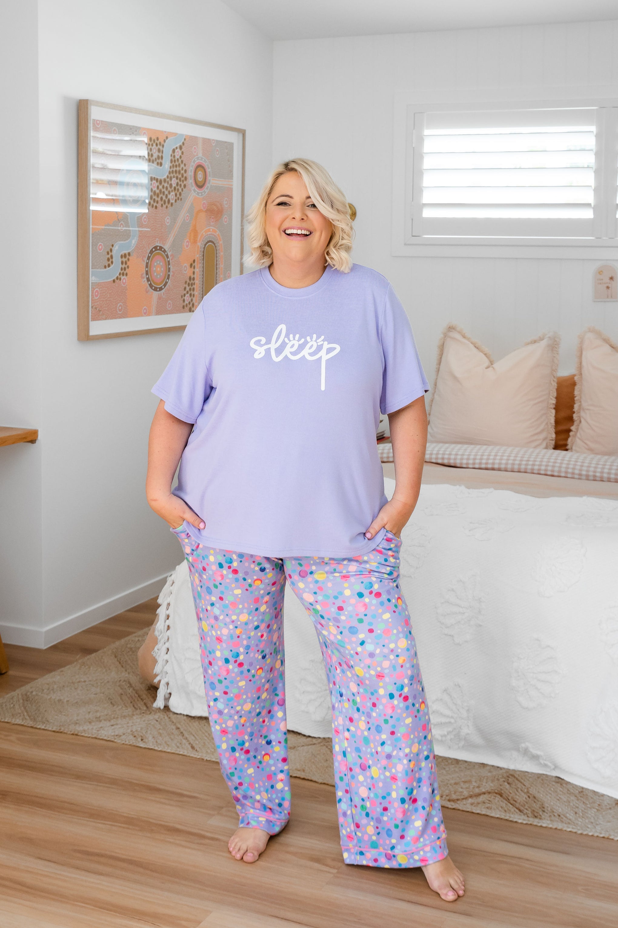 Wink Tee & Pants in Lilac Pebble