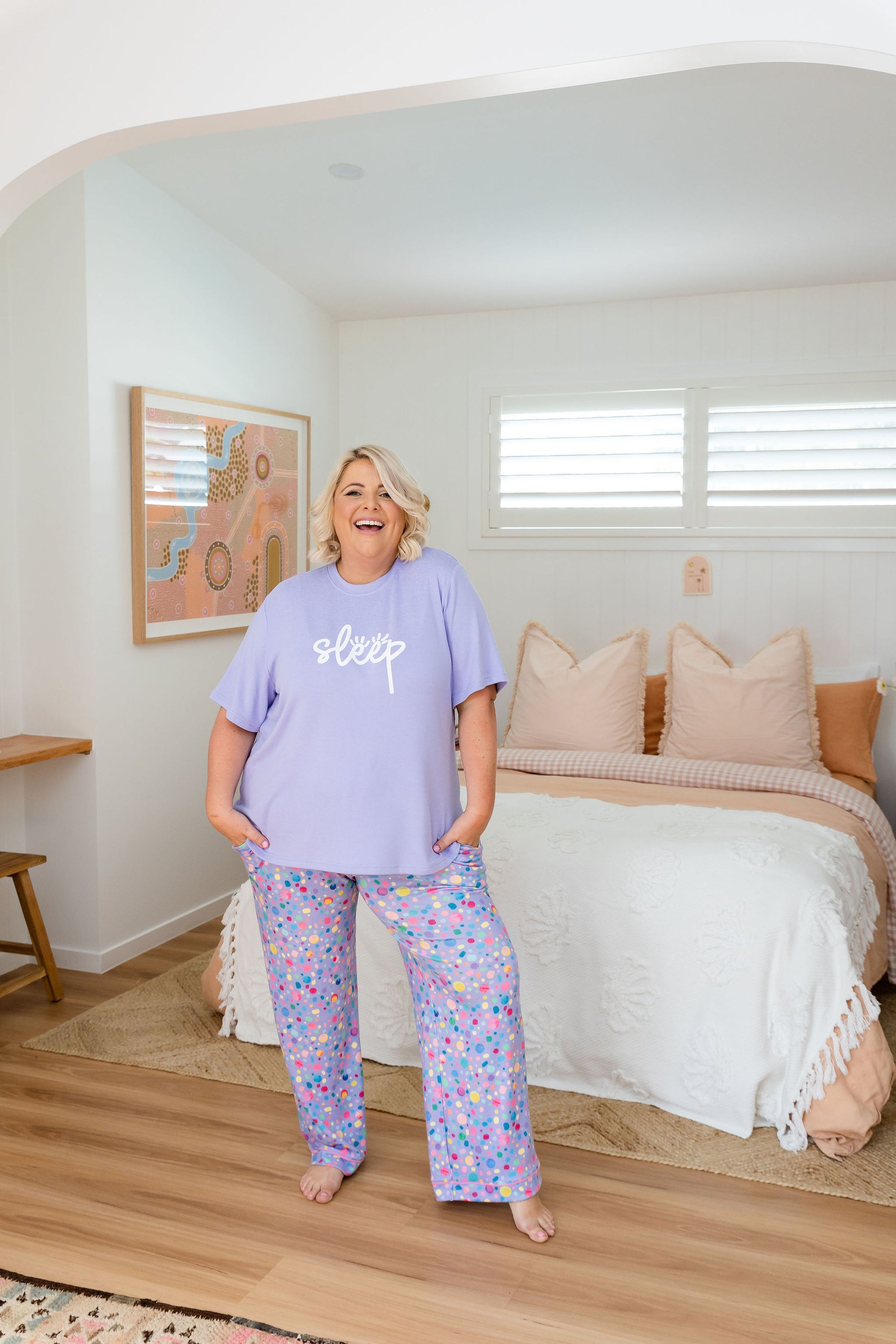 Wink Tee & Pants in Lilac Pebble