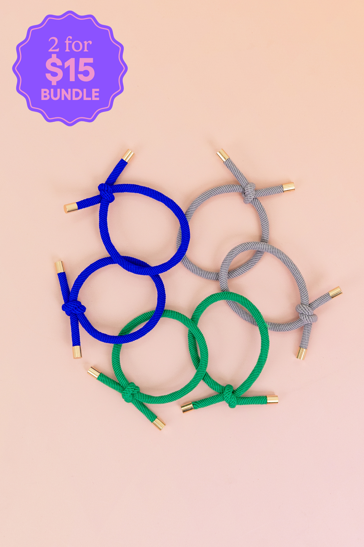 6 Pack Hair Ties in Dark Forest