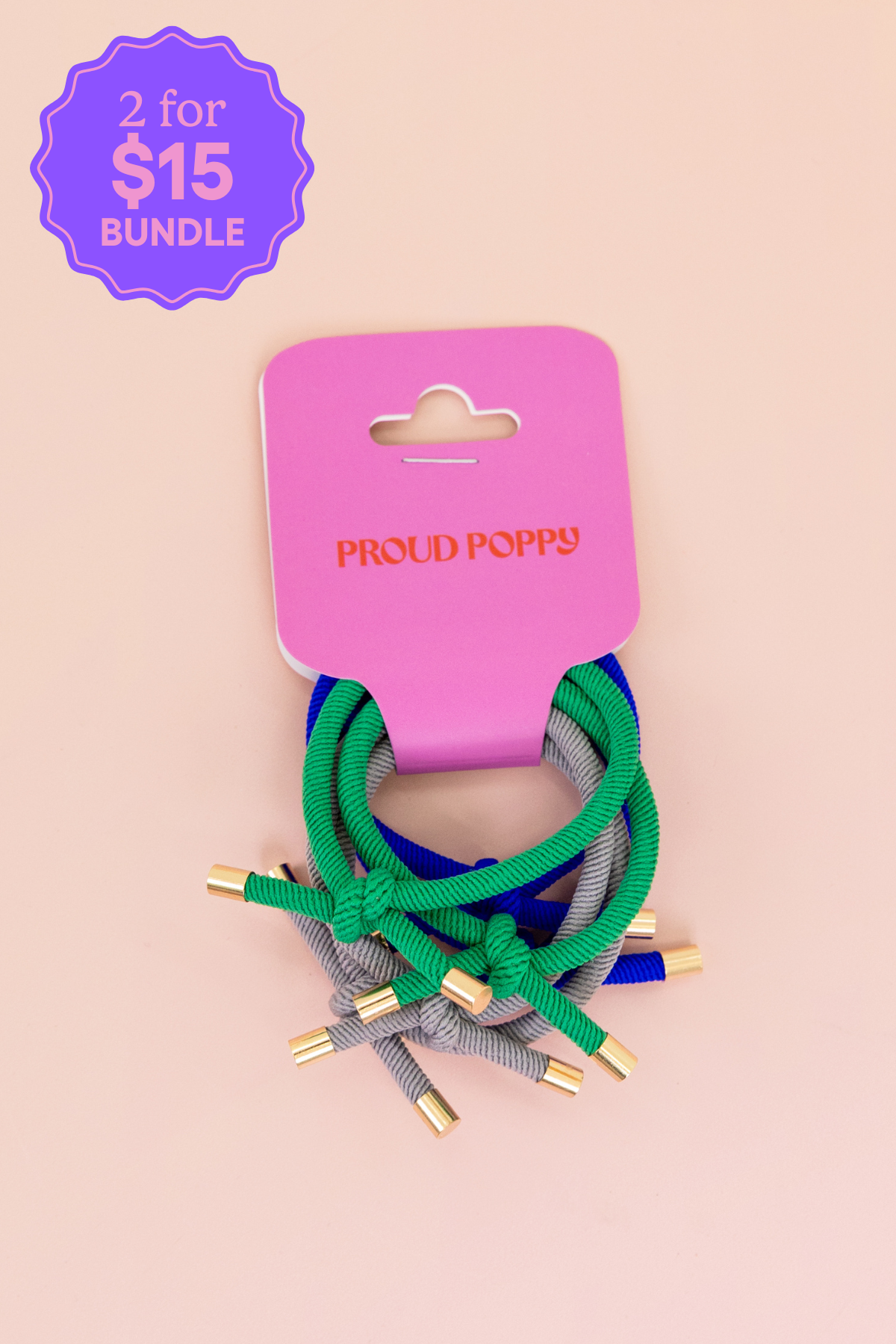 6 Pack Hair Ties in Dark Forest